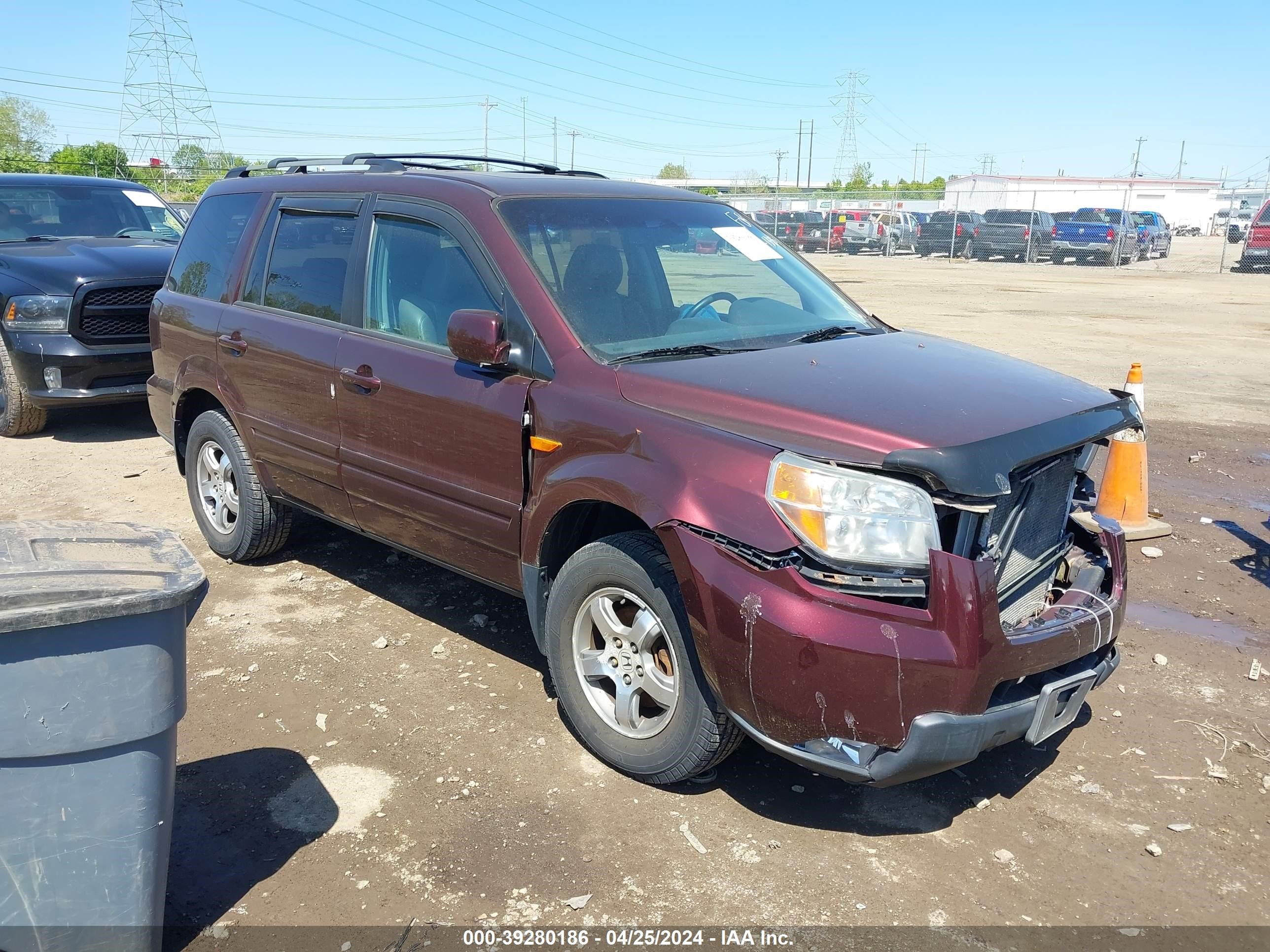 HONDA PILOT 2007 2hkyf18607h532930