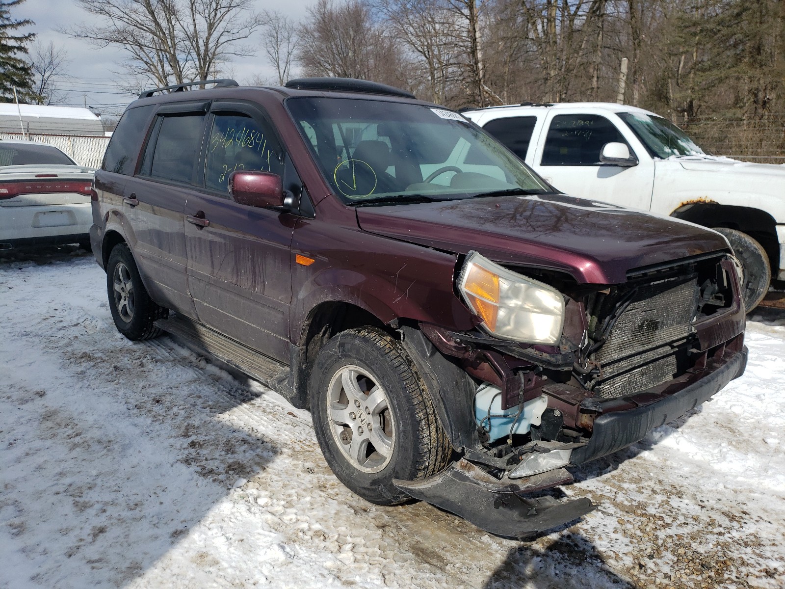 HONDA PILOT EXL 2007 2hkyf18607h535617