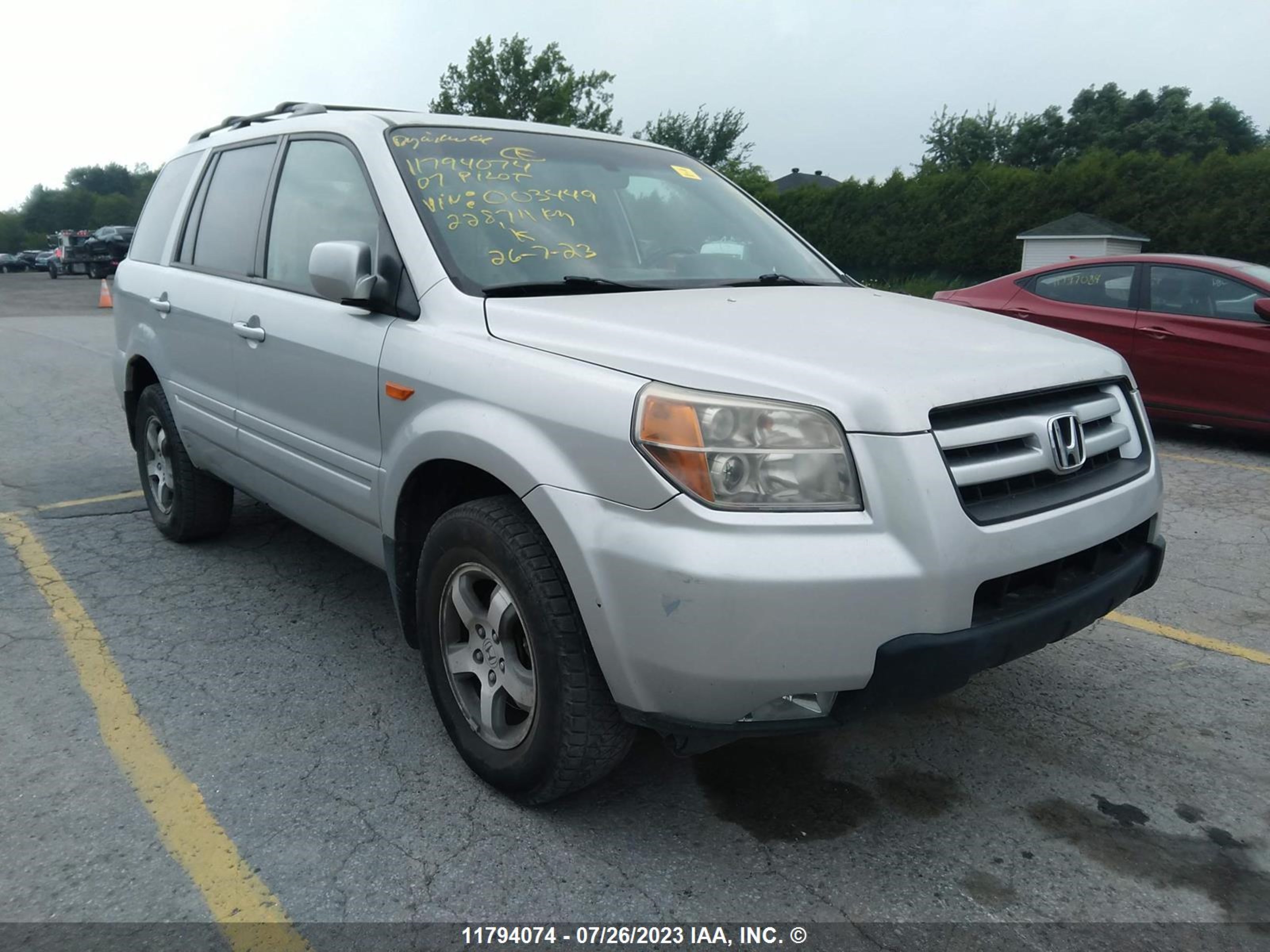 HONDA PILOT 2007 2hkyf18687h003449