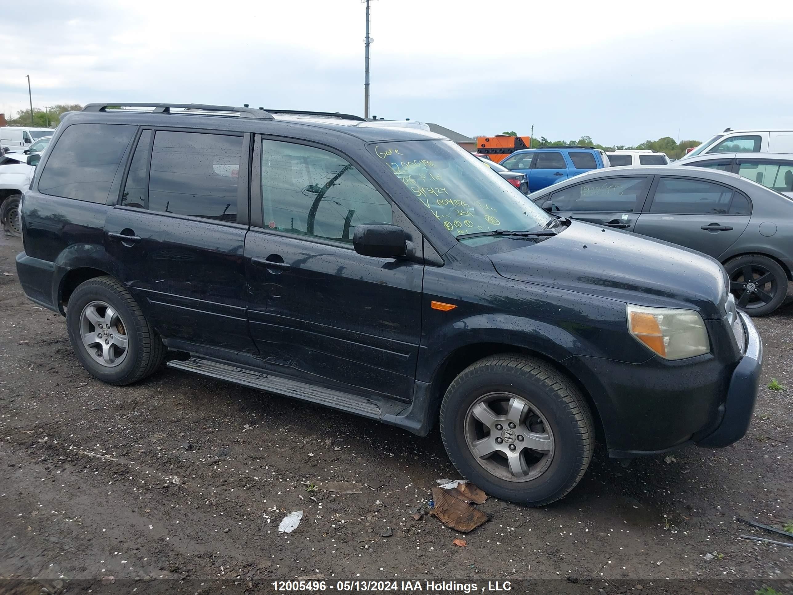 HONDA PILOT 2006 2hkyf18706h004876