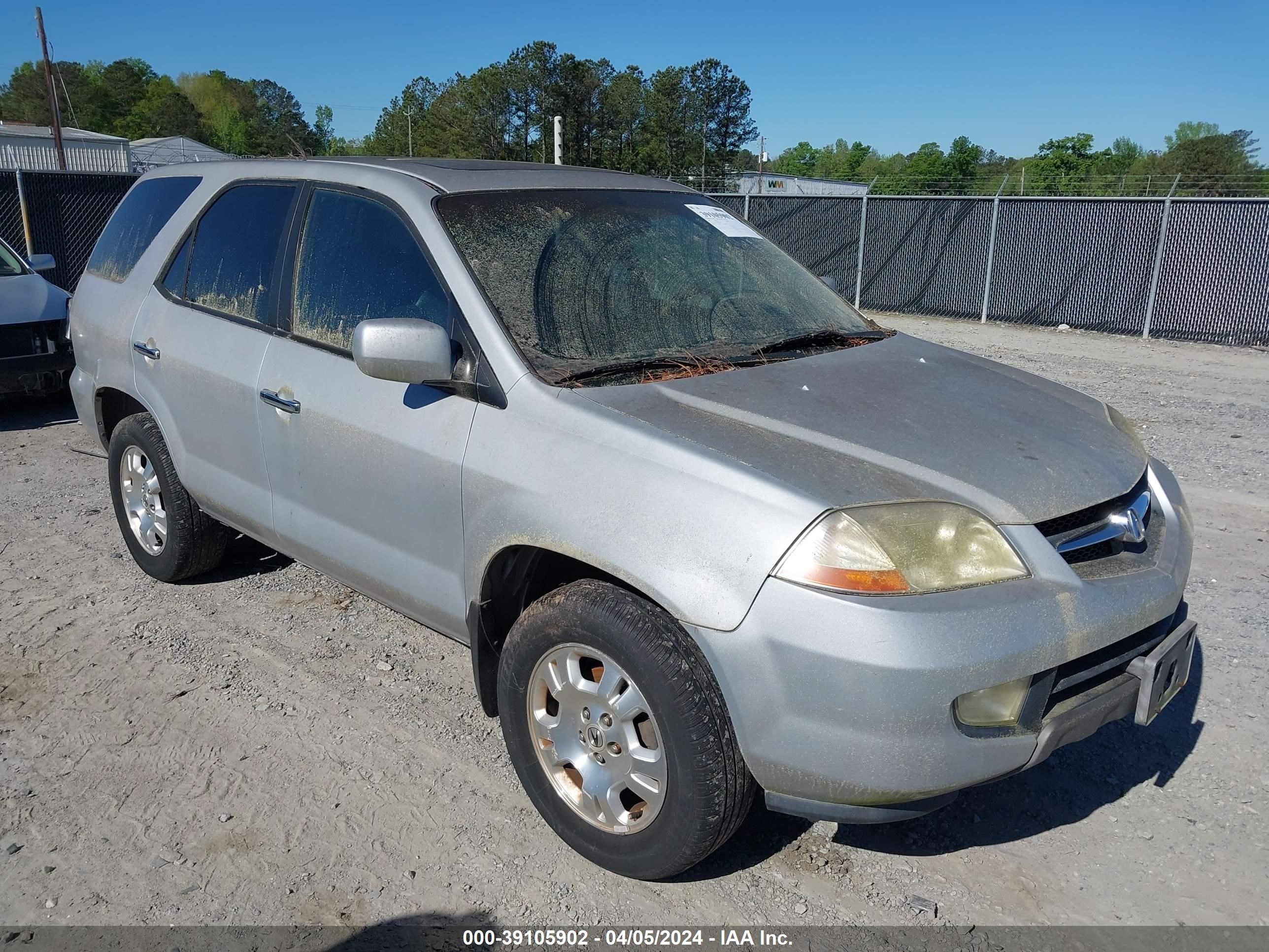 ACURA MDX 2002 2hnyd18252h543503