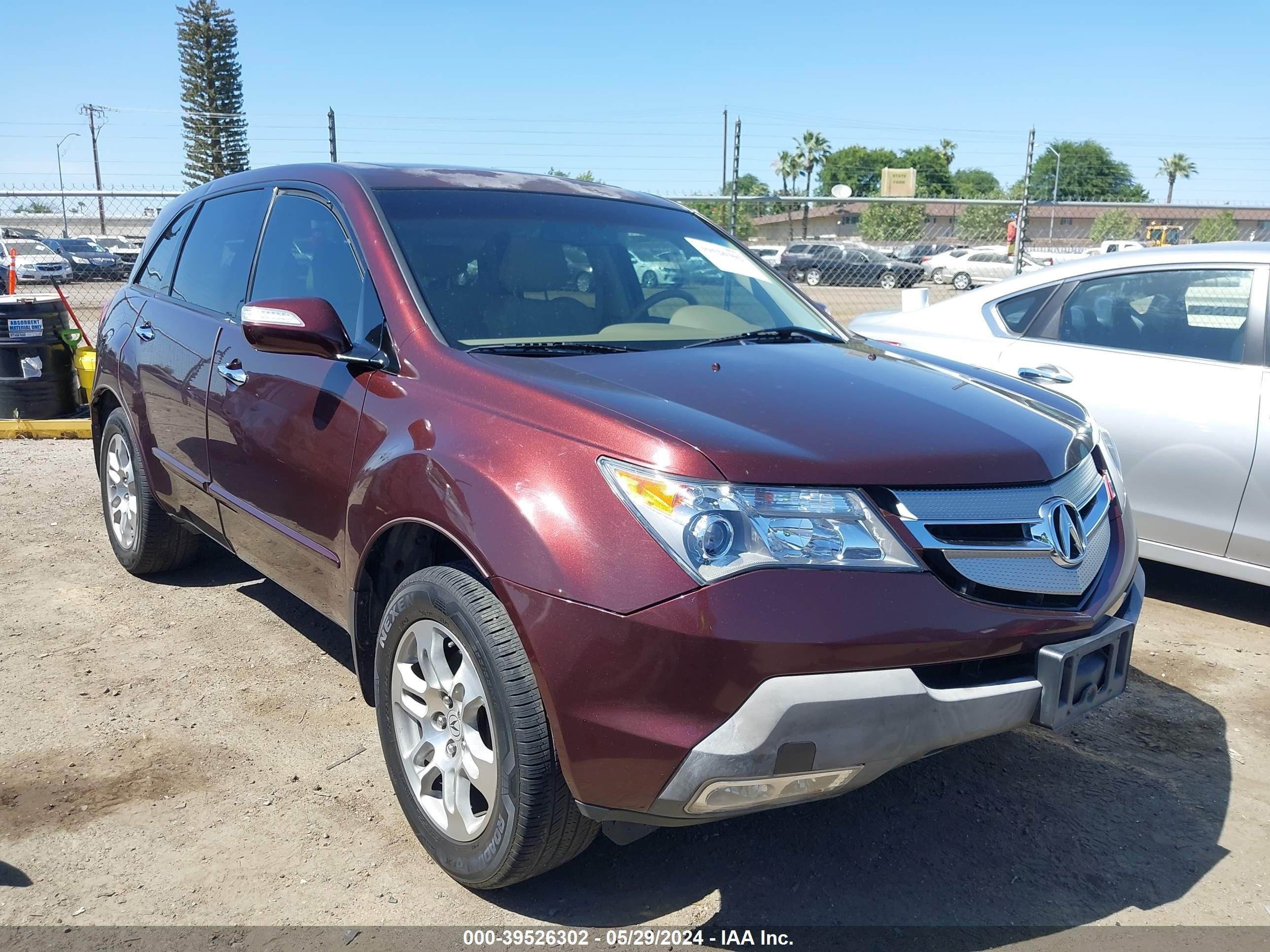 ACURA MDX 2009 2hnyd28229h513133