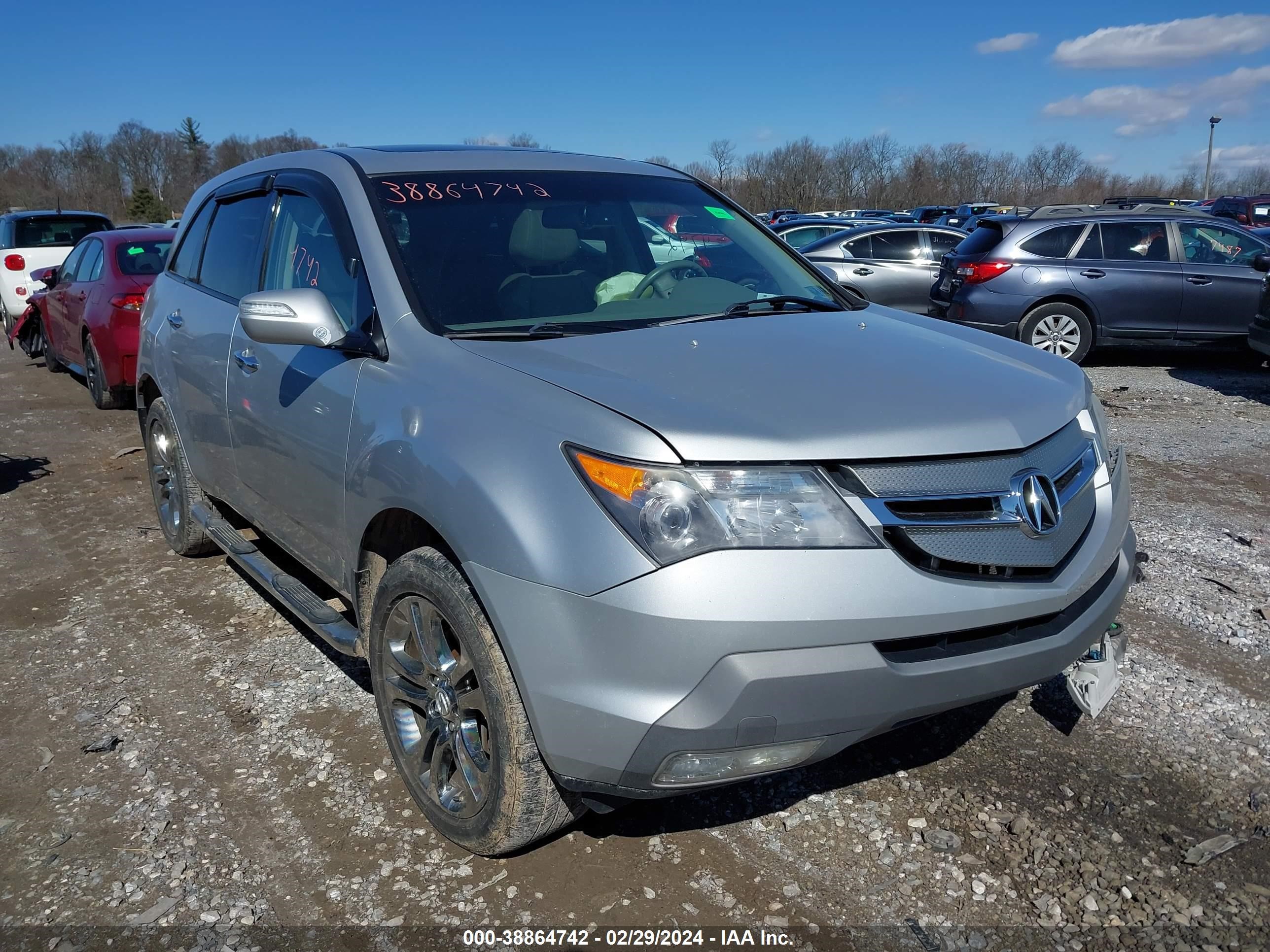 ACURA MDX 2008 2hnyd28238h533535