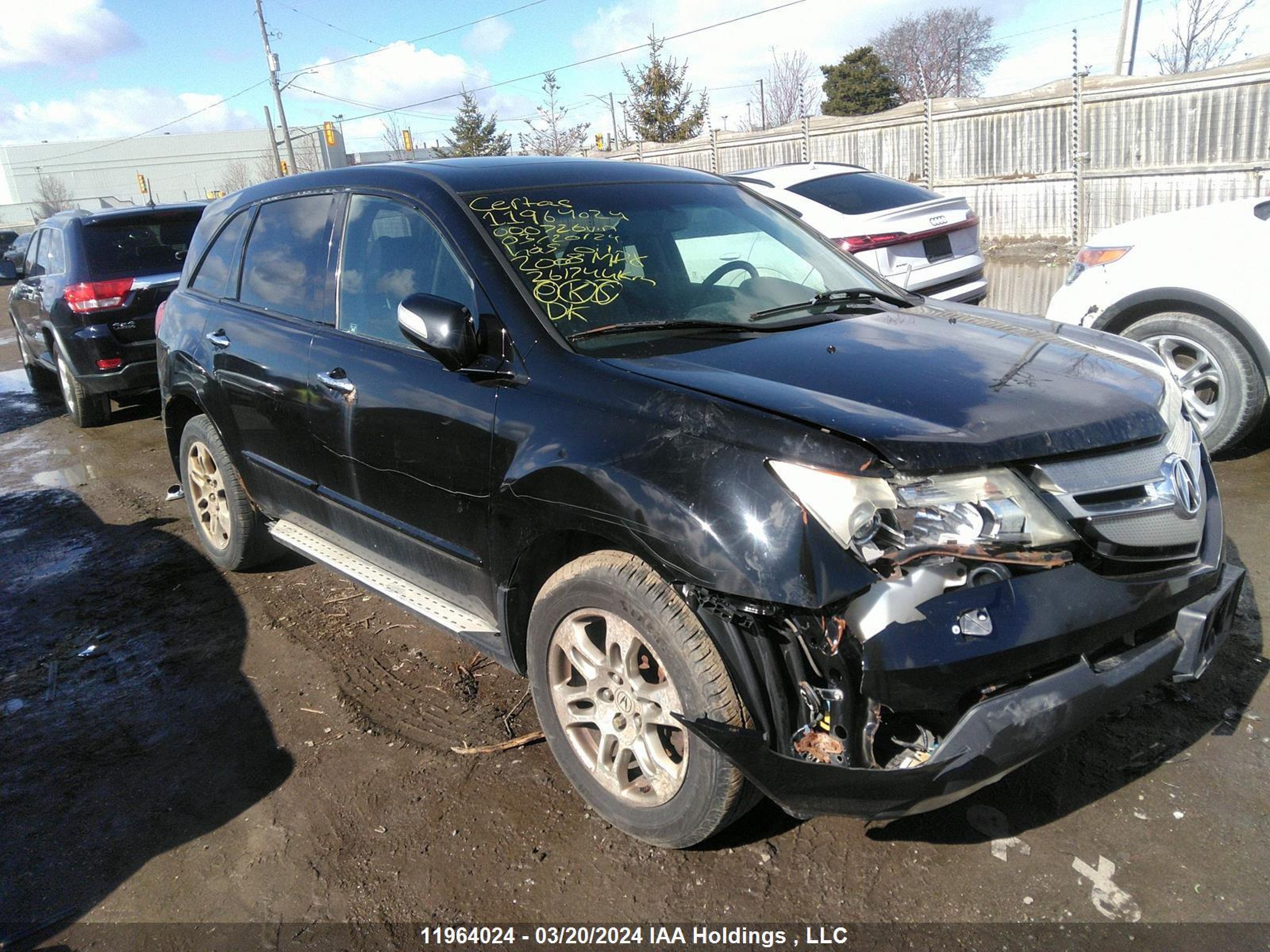 ACURA MDX 2008 2hnyd28288h000726