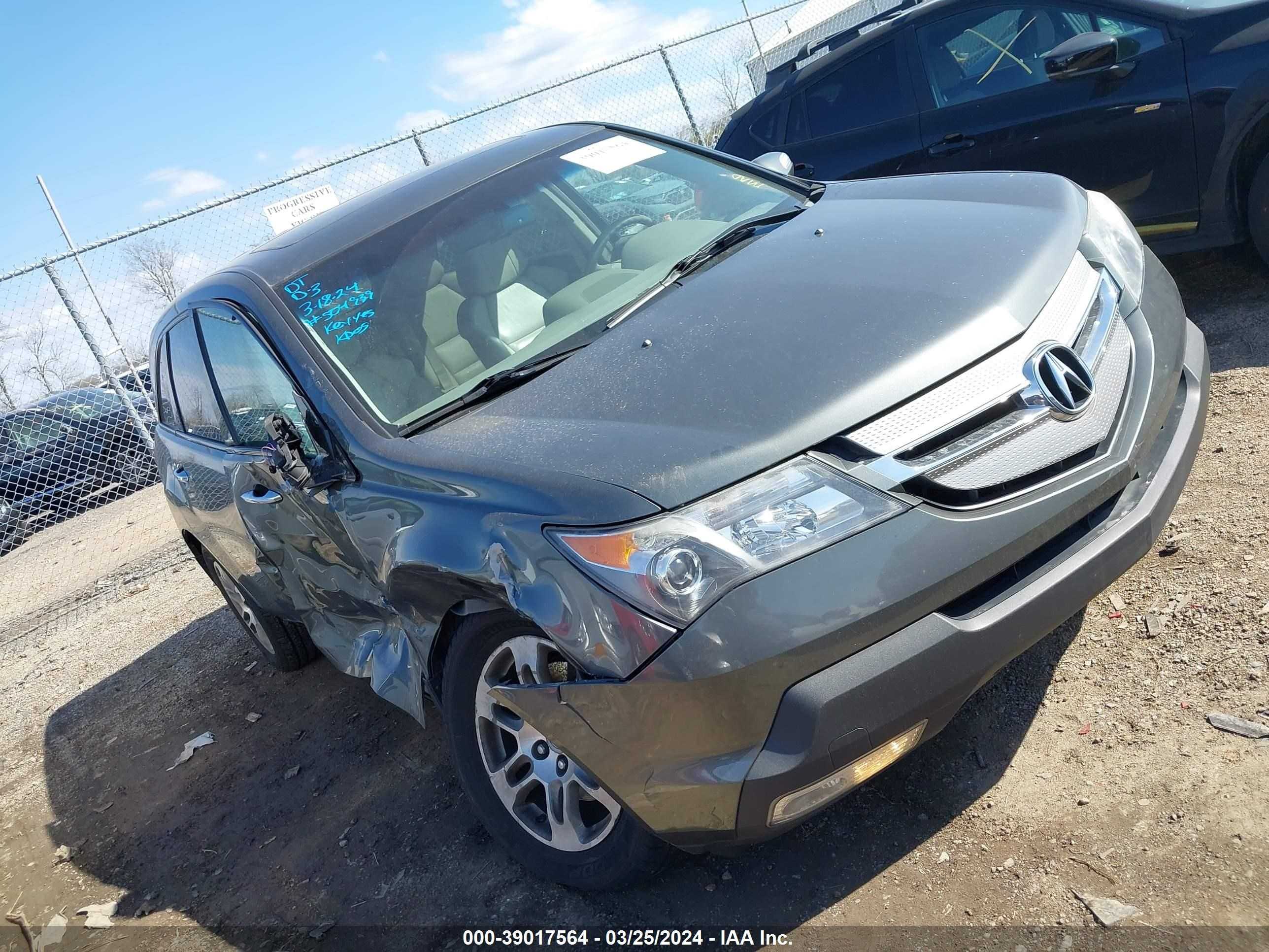 ACURA MDX 2008 2hnyd28328h504939