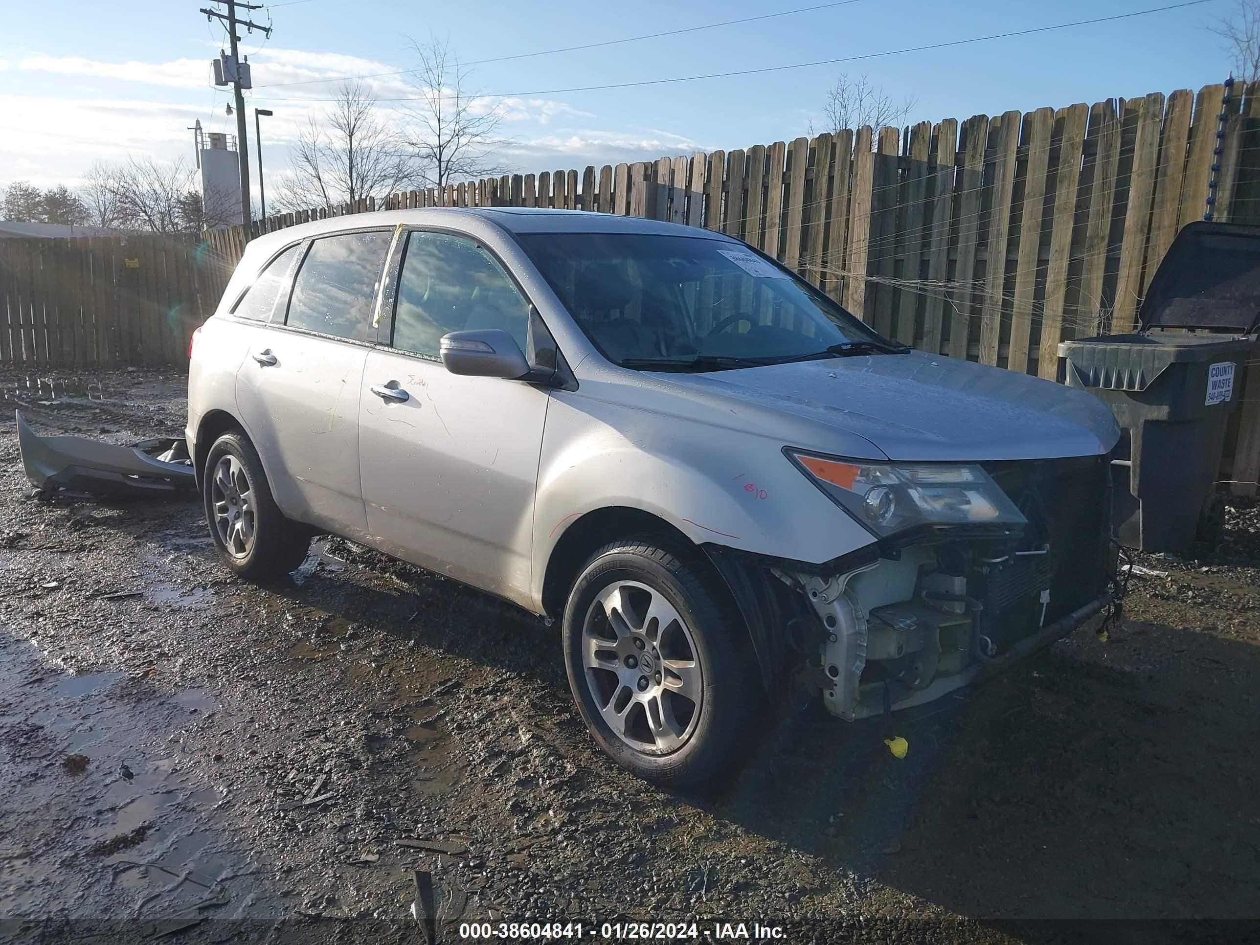 ACURA MDX 2008 2hnyd28358h512078