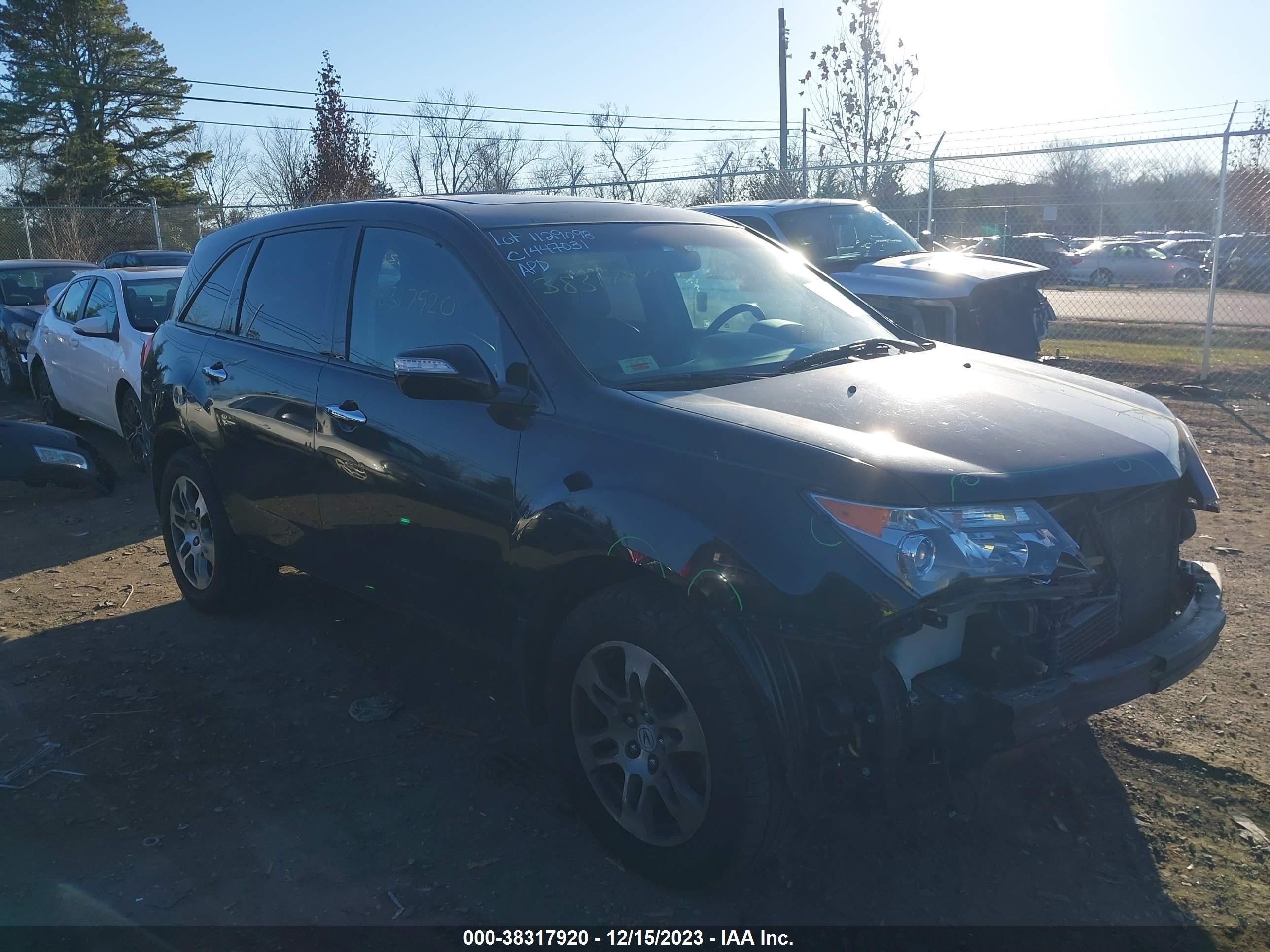 ACURA MDX 2008 2hnyd283x8h520824