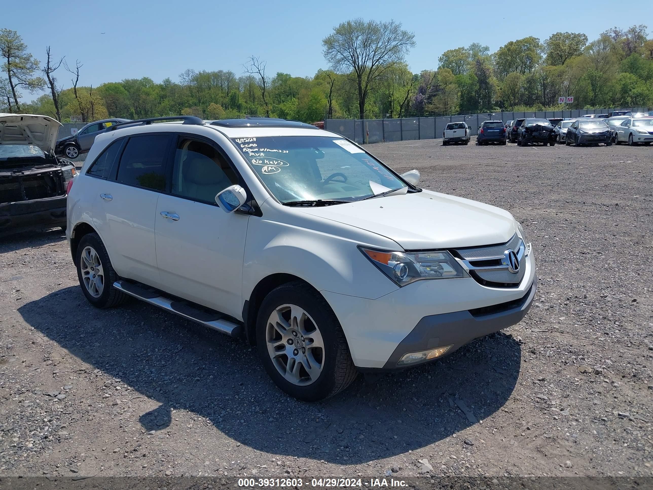 ACURA MDX 2009 2hnyd28439h522294