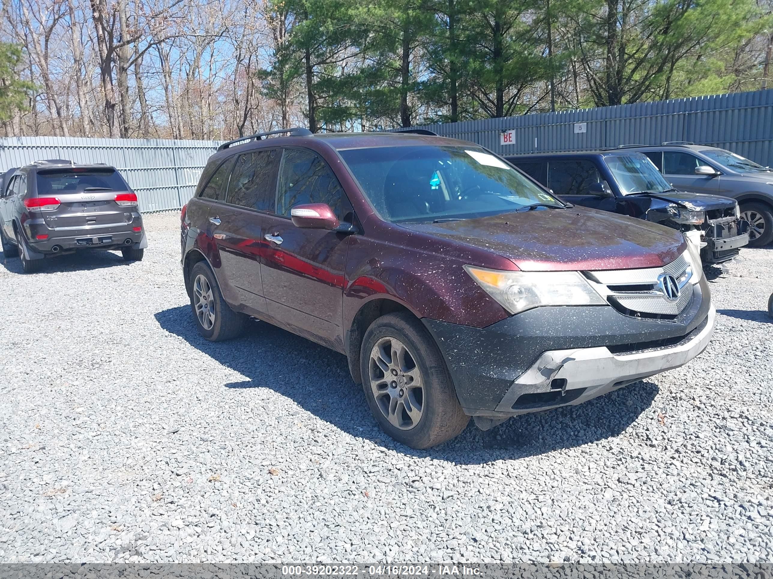 ACURA MDX 2008 2hnyd28448h529303