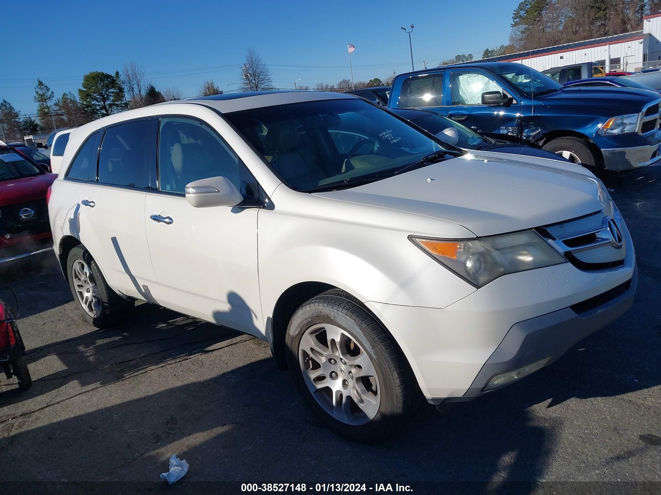 ACURA MDX 2008 2hnyd284x8h516443