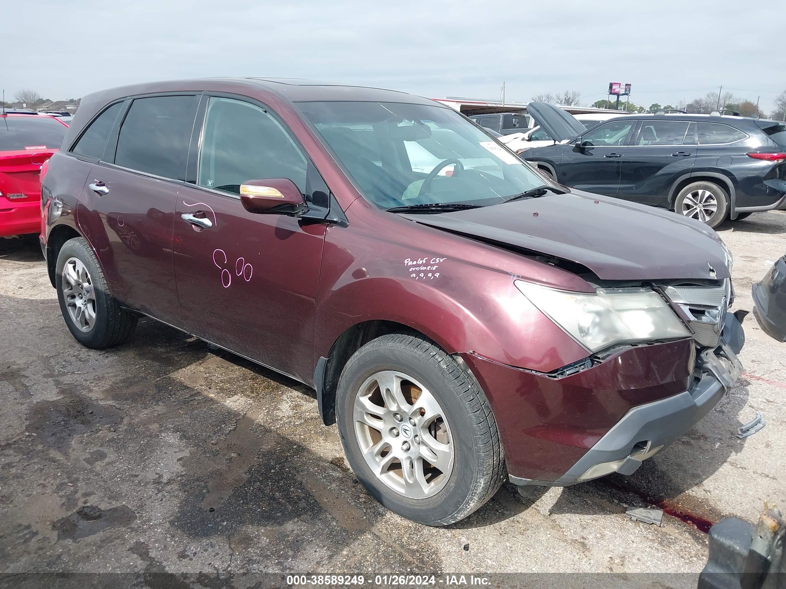 ACURA MDX 2009 2hnyd28649h513752