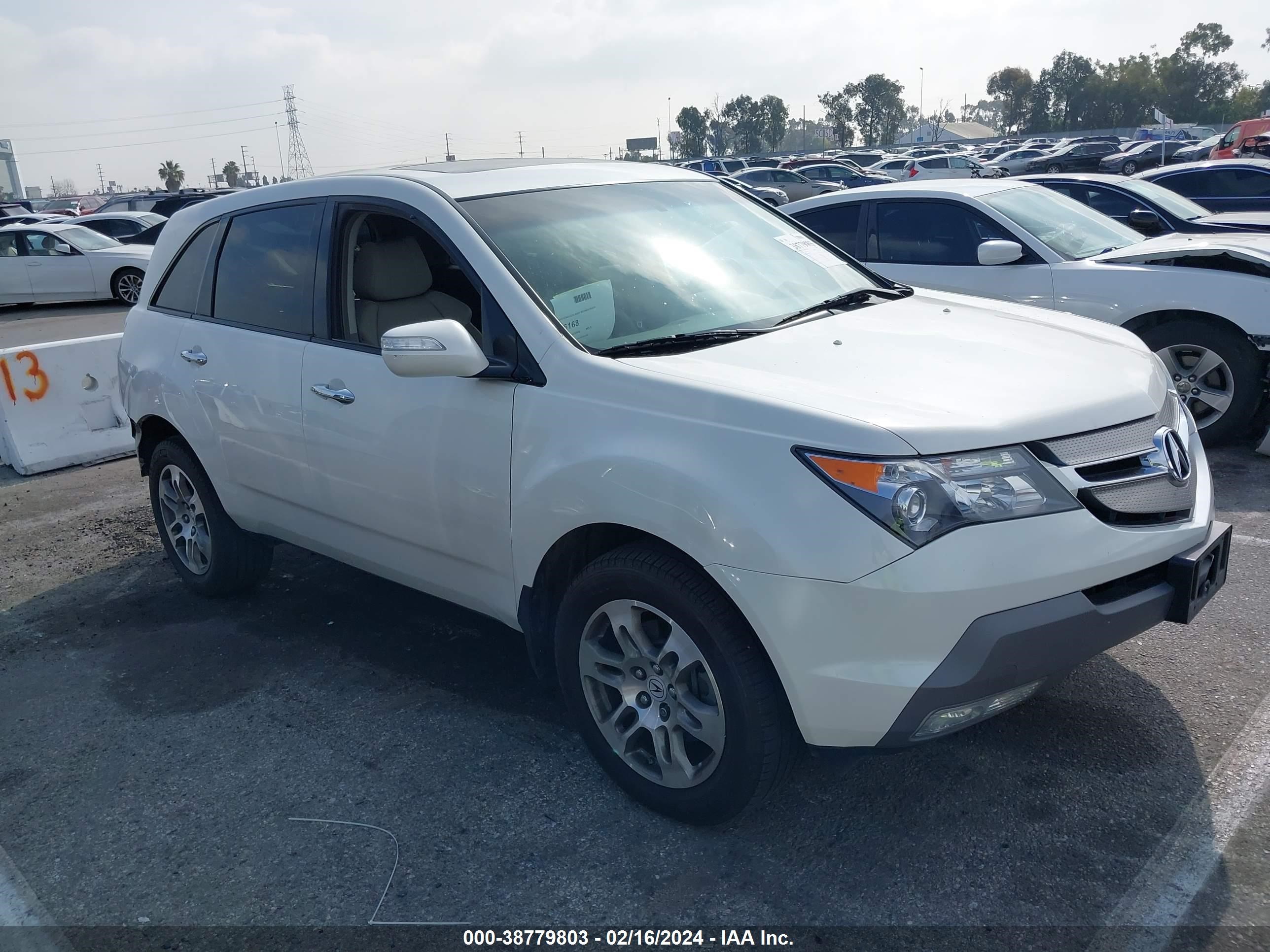 ACURA MDX 2008 2hnyd28678h541236