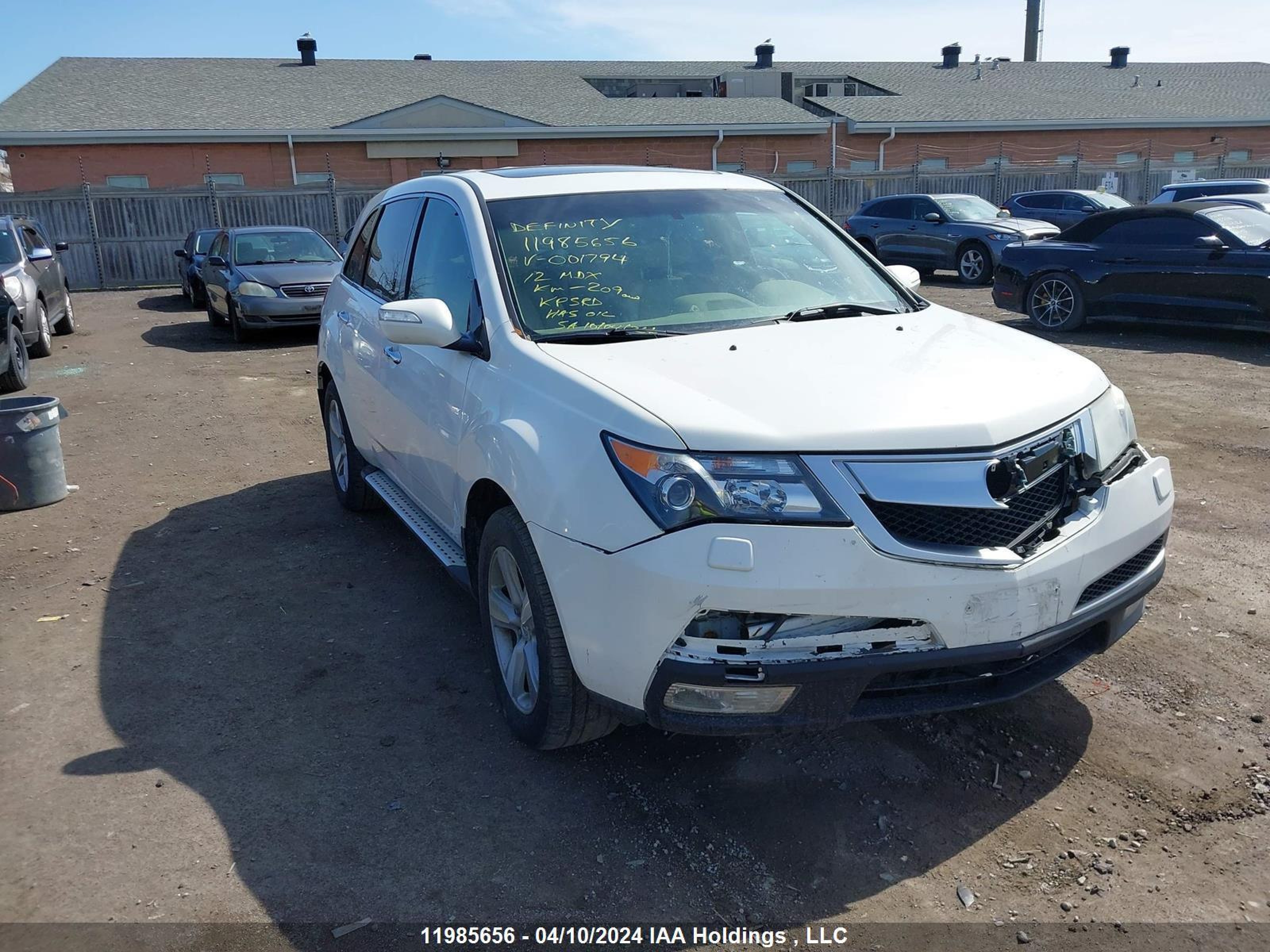 ACURA MDX 2012 2hnyd2h63ch001794