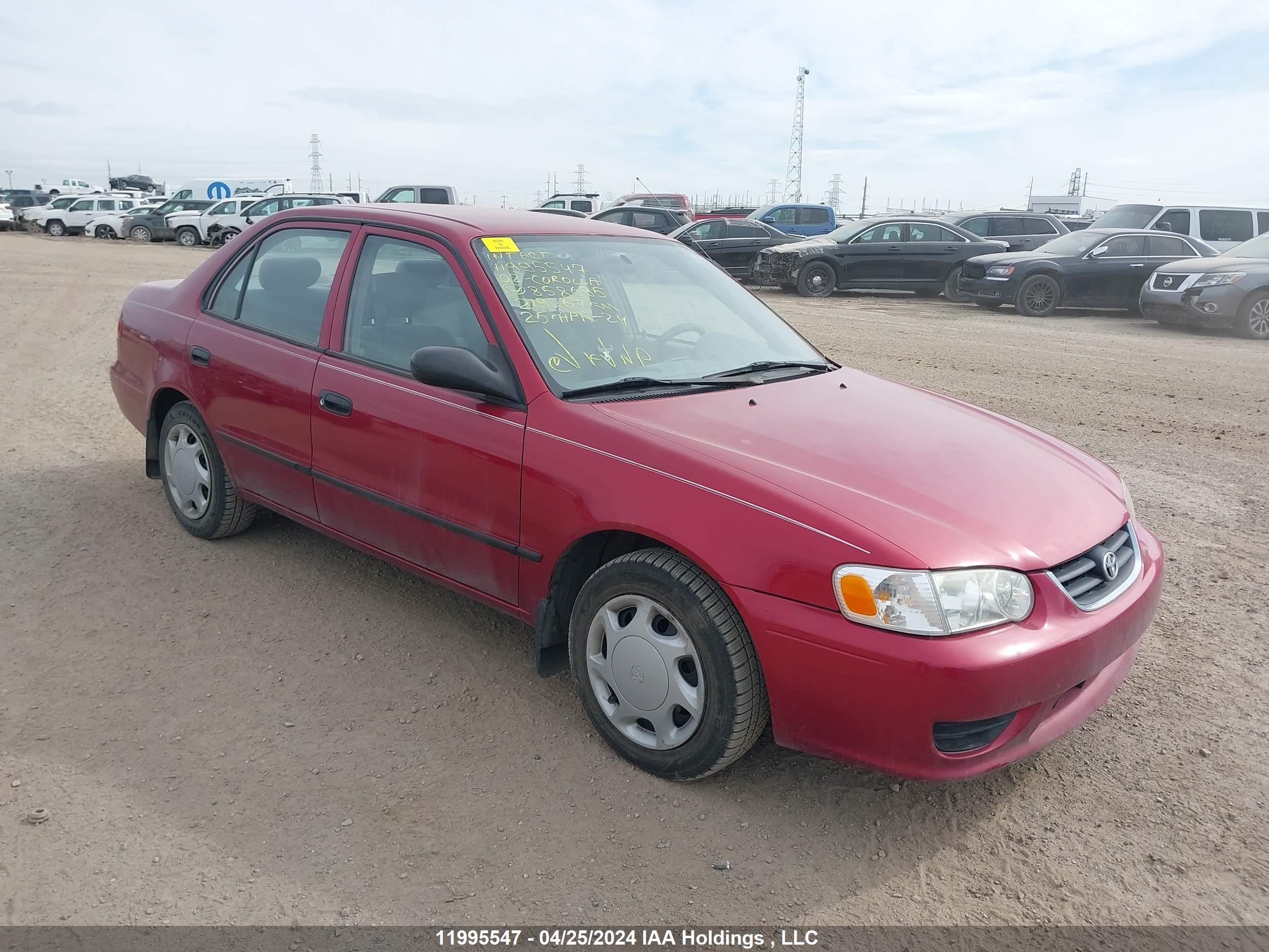 TOYOTA COROLLA 2002 2t1br12e12c858695