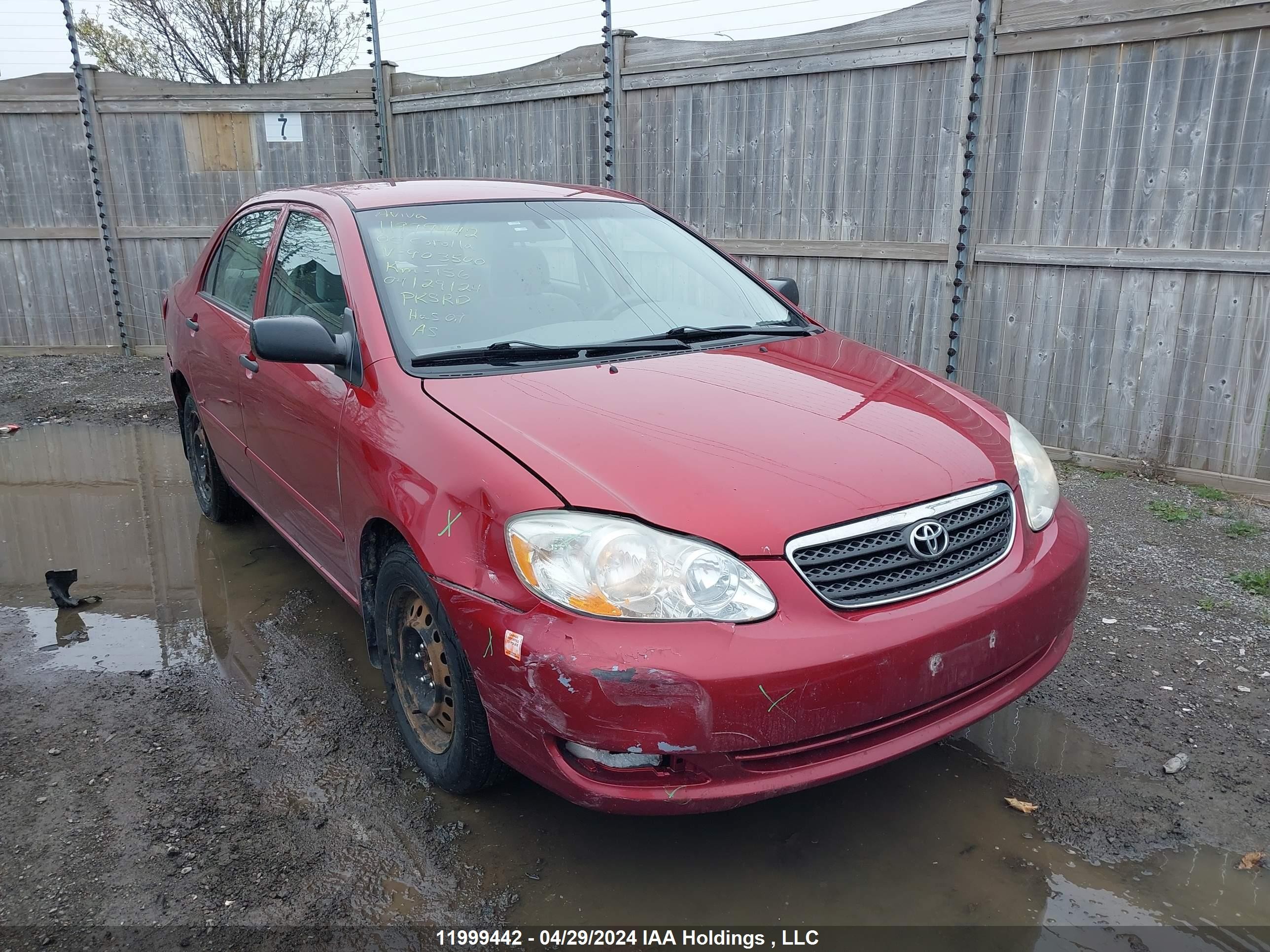 TOYOTA COROLLA 2005 2t1br32e05c903500