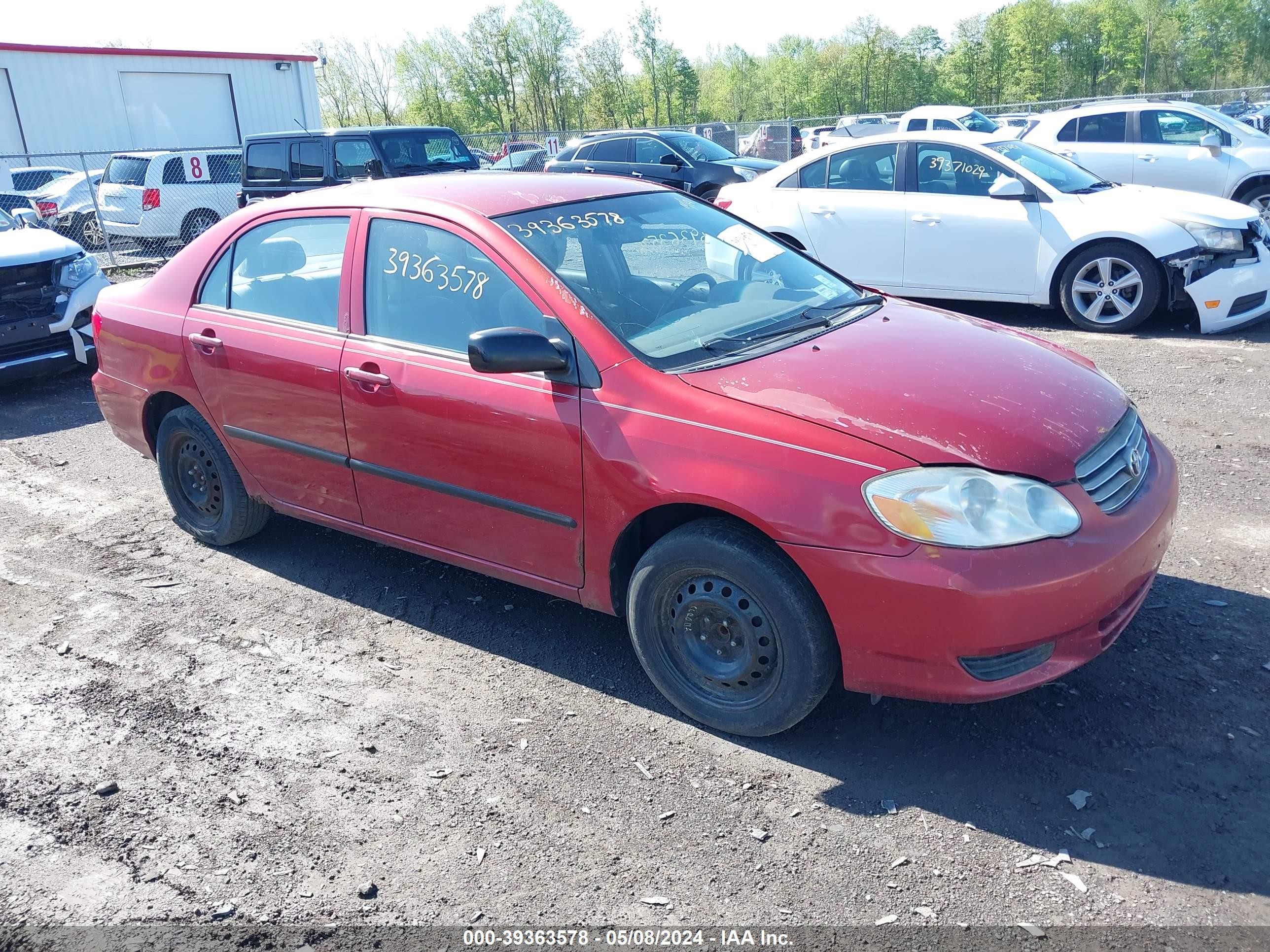 TOYOTA COROLLA 2003 2t1br32e43c161115