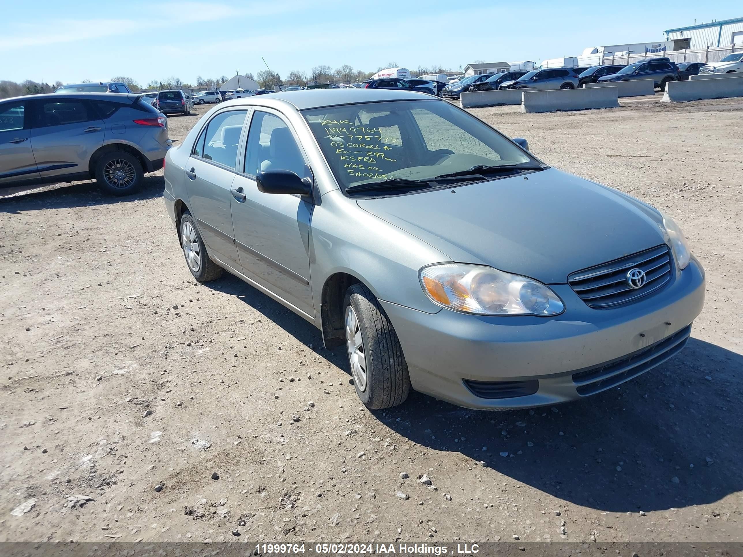 TOYOTA COROLLA 2003 2t1br32e43c775775