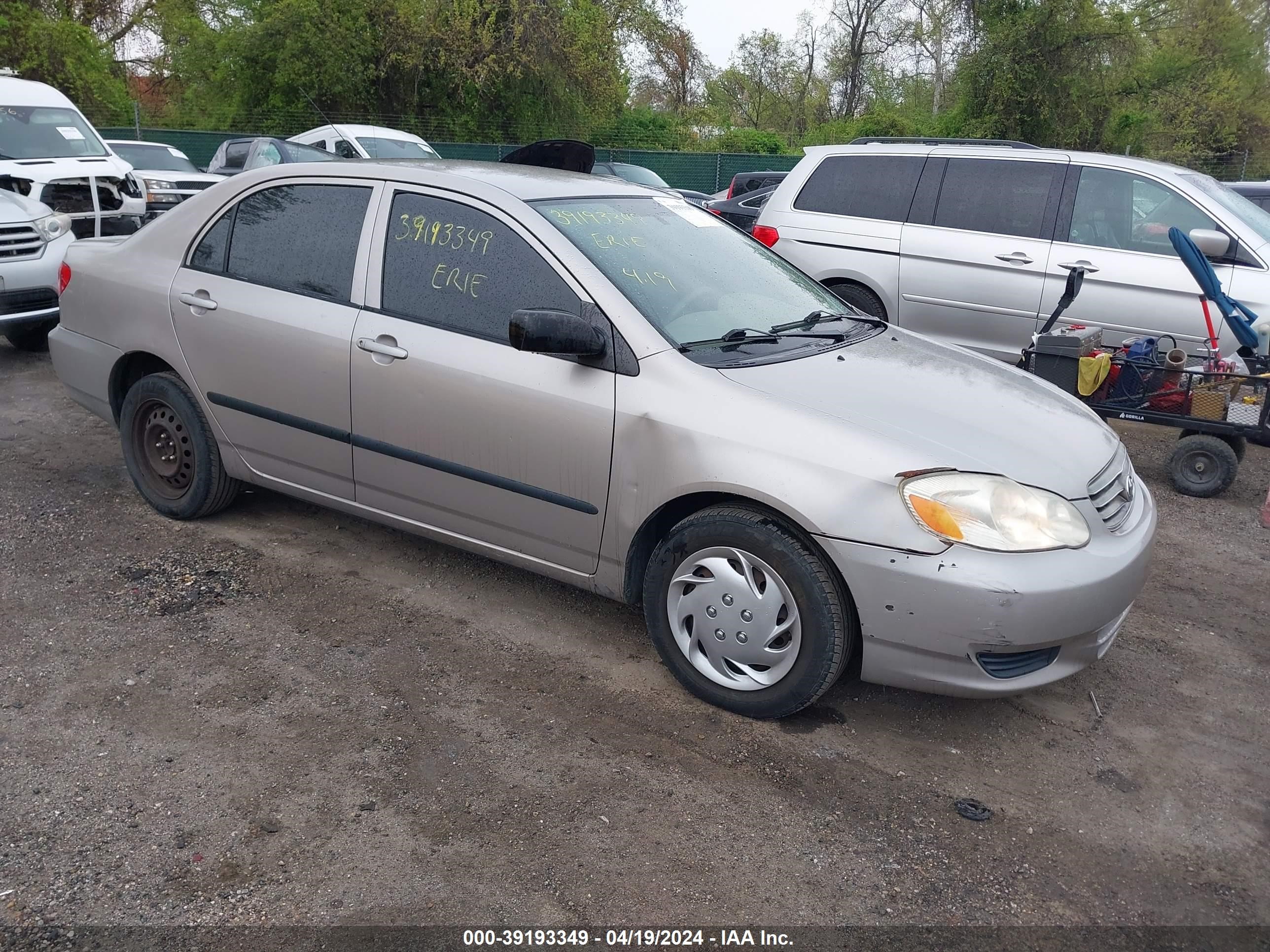 TOYOTA COROLLA 2003 2t1br32e53c140421