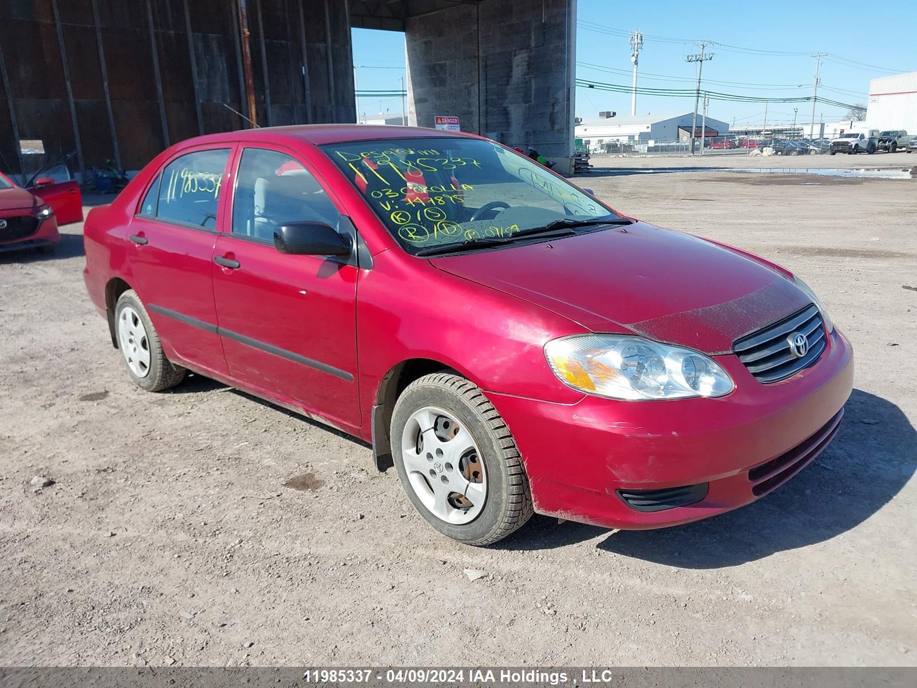 TOYOTA COROLLA 2003 2t1br32e63c747895