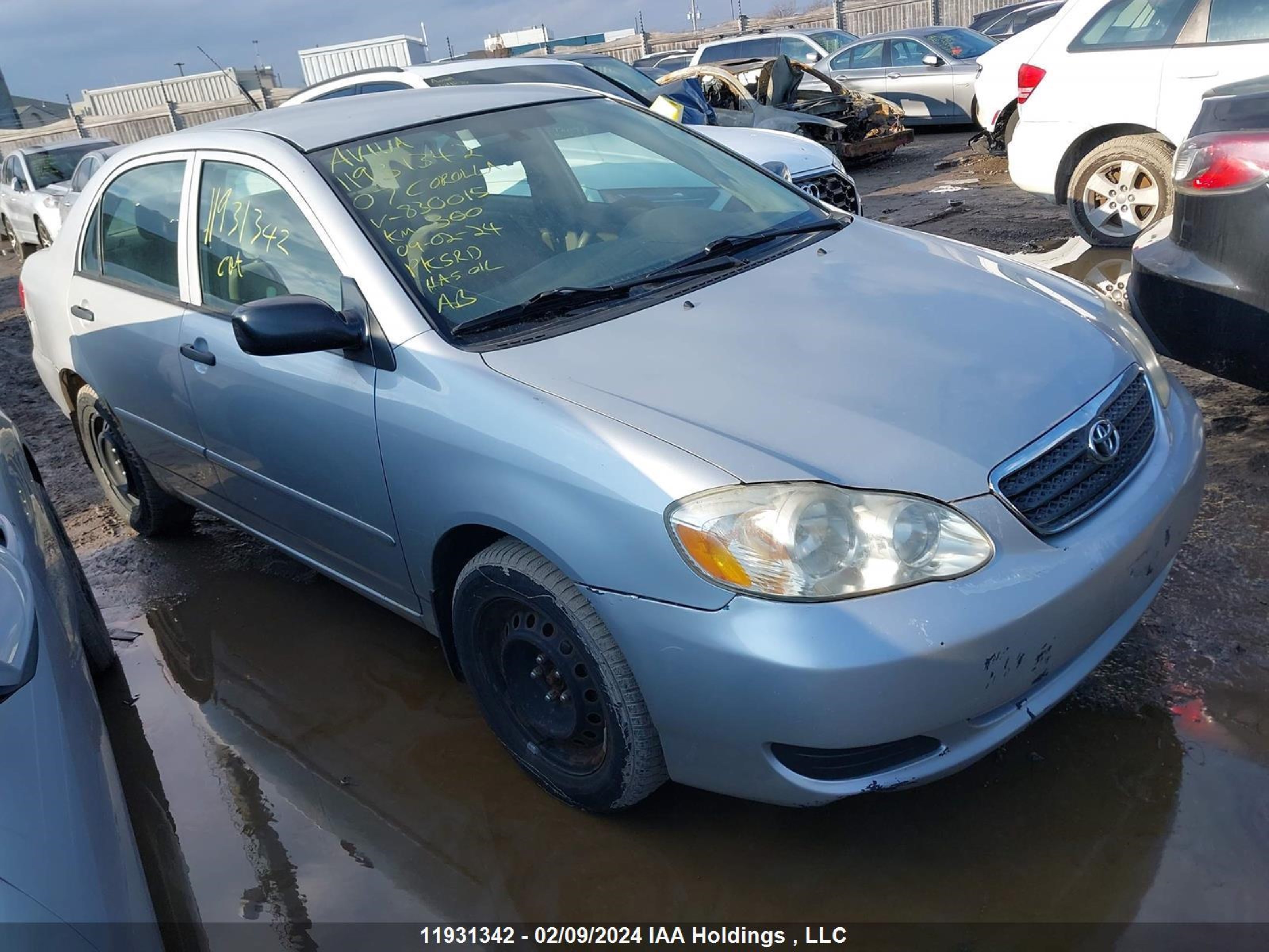 TOYOTA COROLLA 2007 2t1br32e77c830015