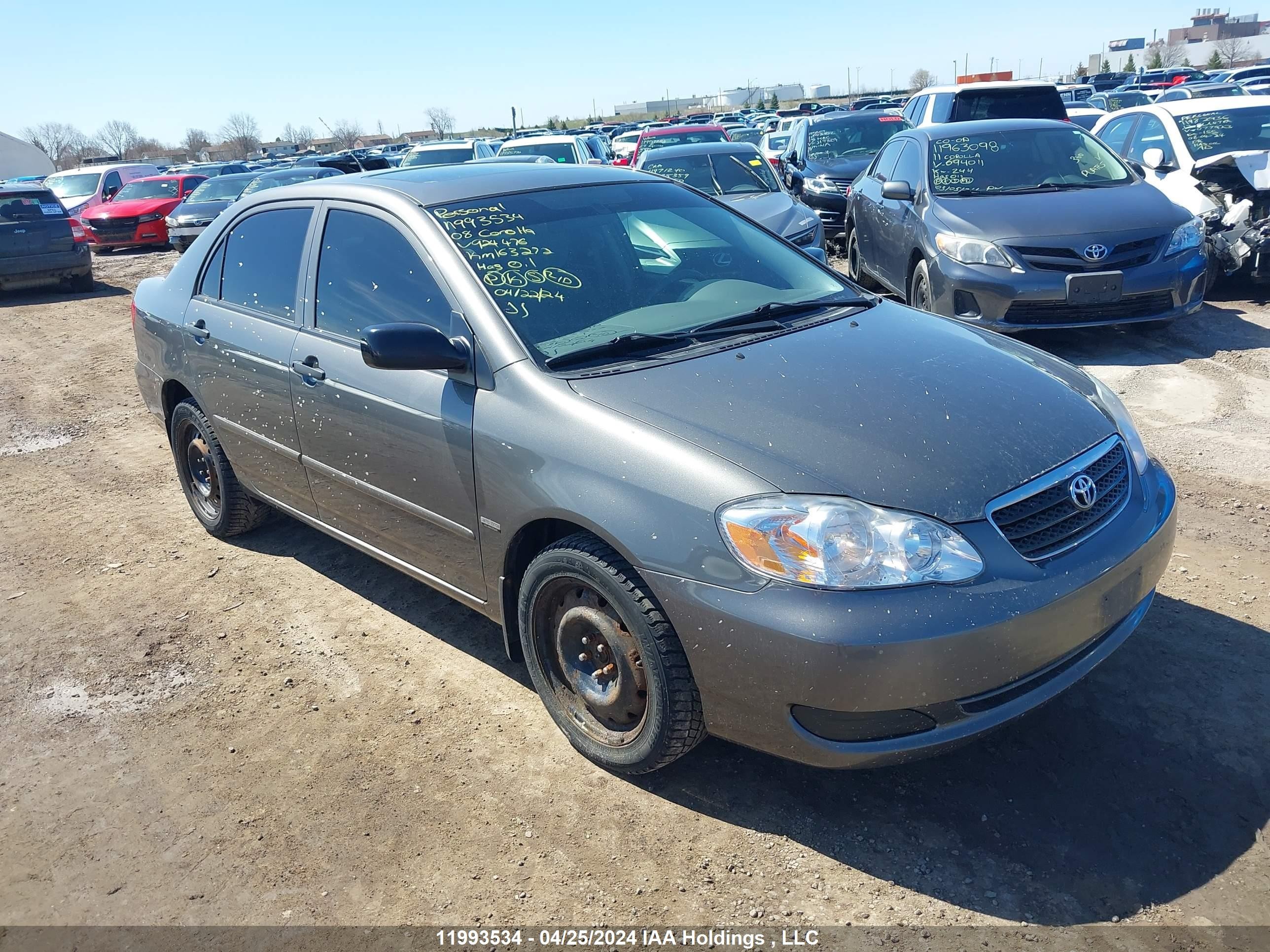 TOYOTA COROLLA 2008 2t1br32e78c924476