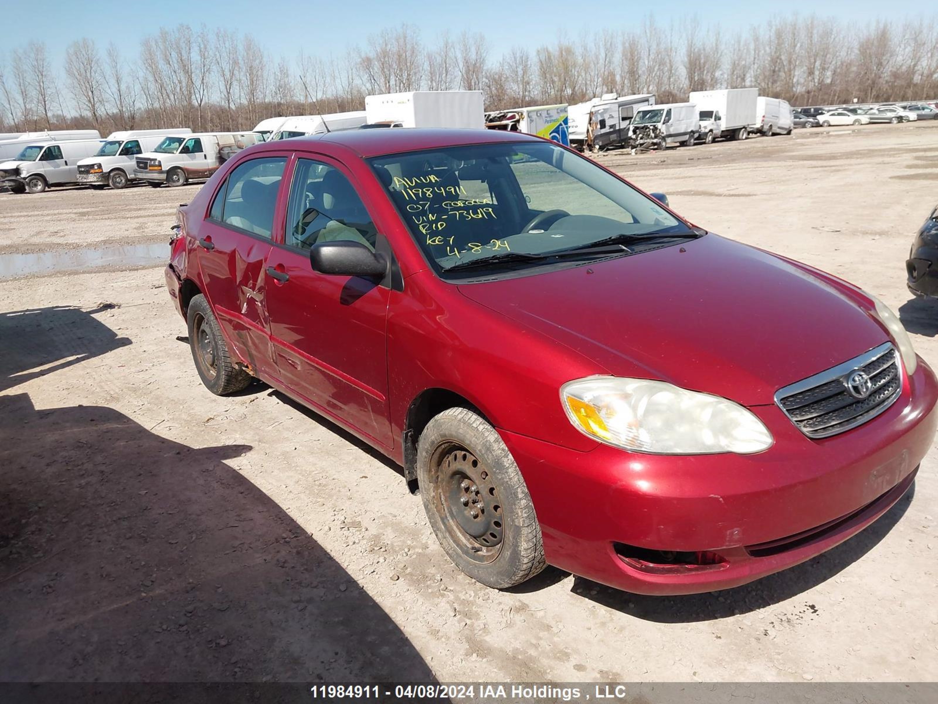 TOYOTA COROLLA 2007 2t1br32e97c736119