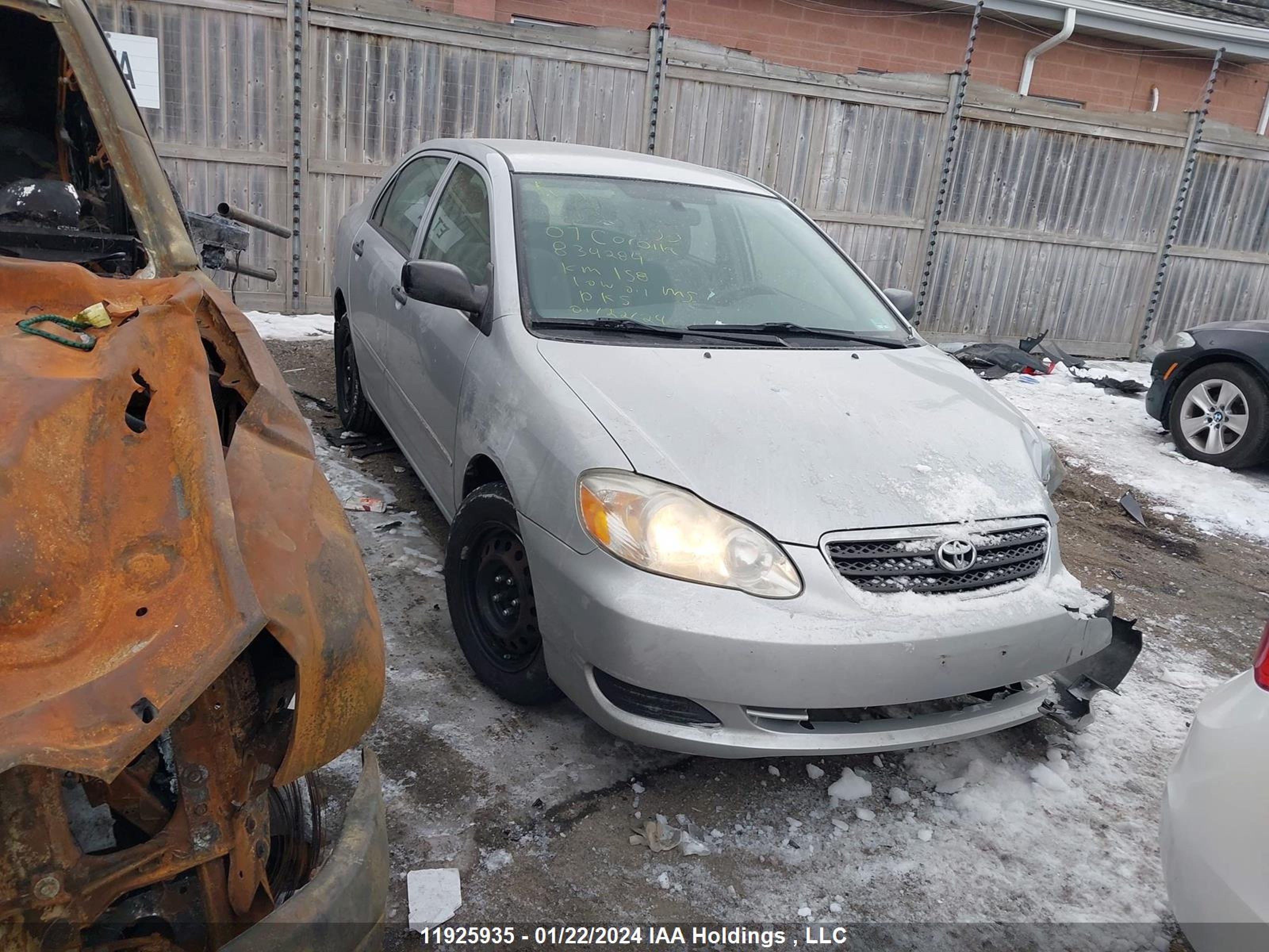 TOYOTA COROLLA 2007 2t1br32ex7c834284