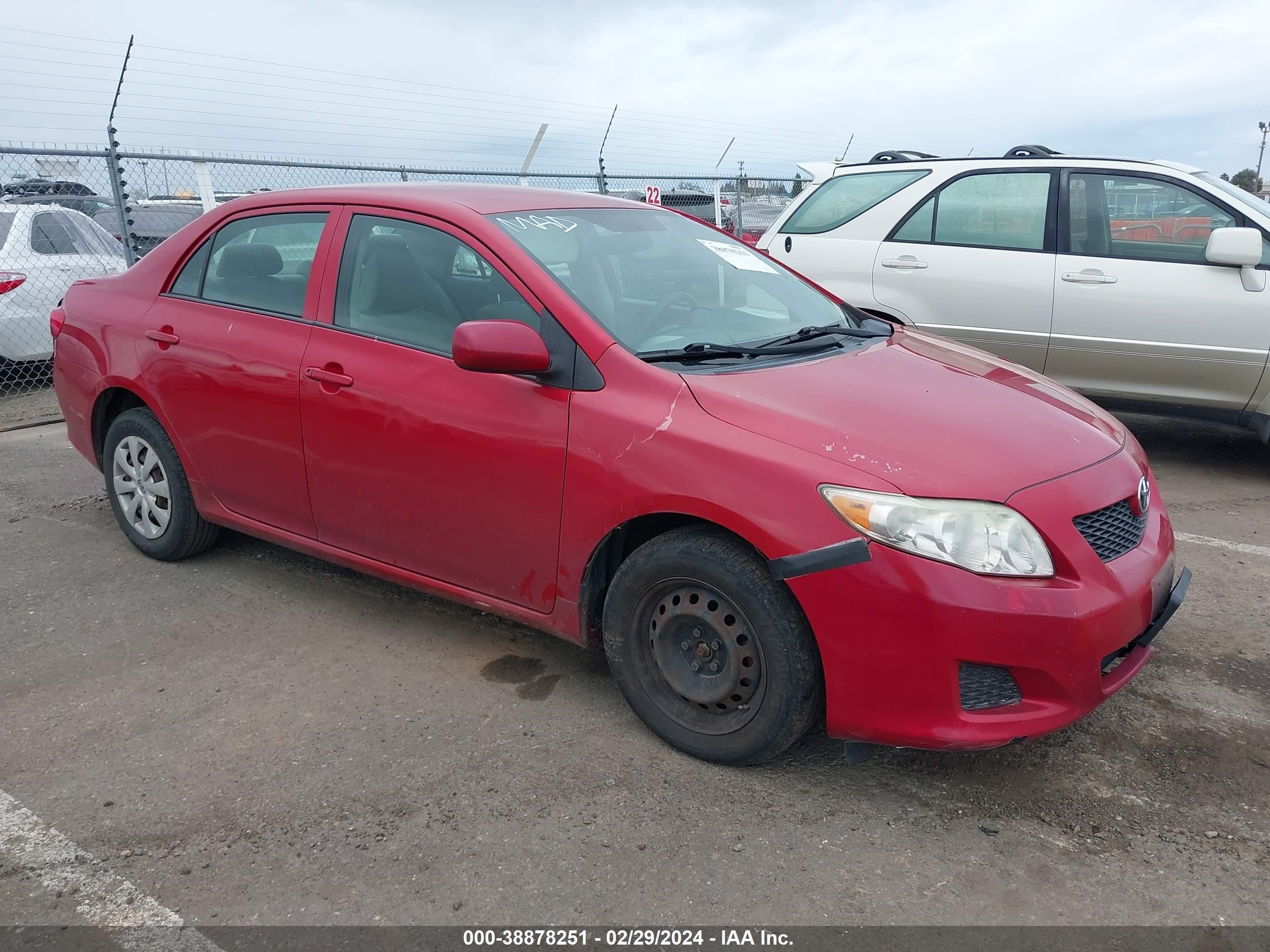 TOYOTA COROLLA 2009 2t1bu40e09c071489