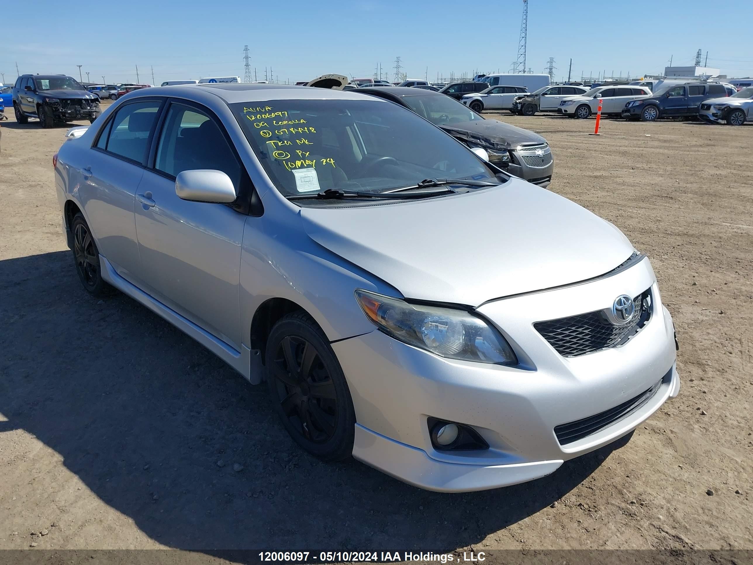 TOYOTA COROLLA 2009 2t1bu40e19c074448