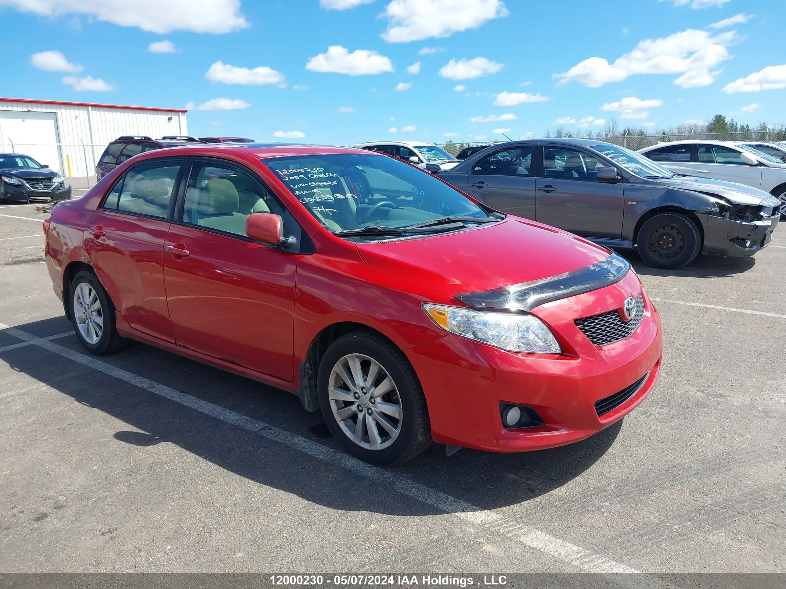 TOYOTA COROLLA 2009 2t1bu40e39c019726