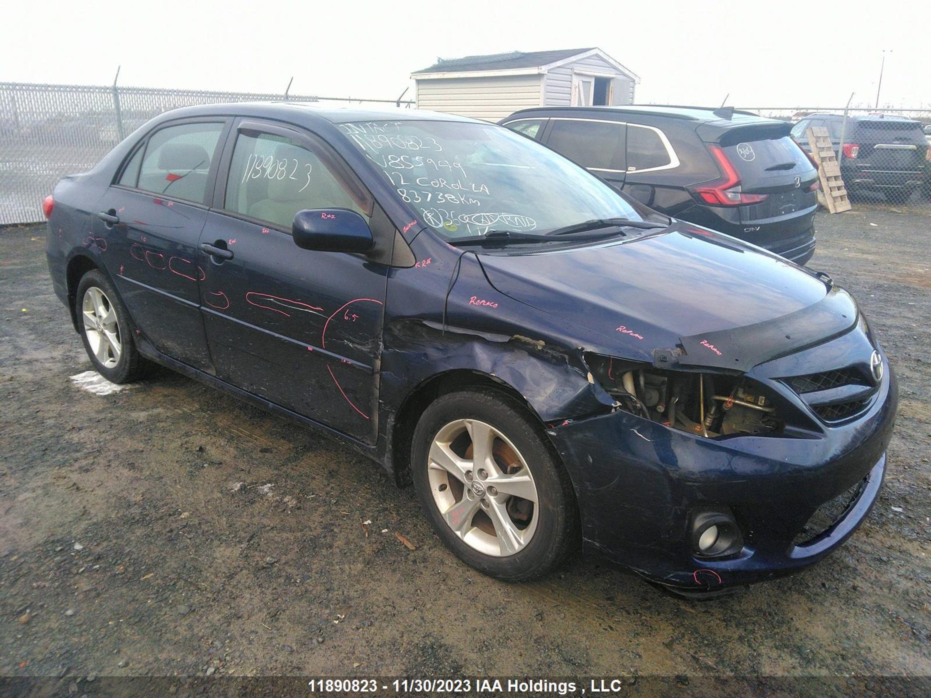 TOYOTA COROLLA 2012 2t1bu4ee6cc855949