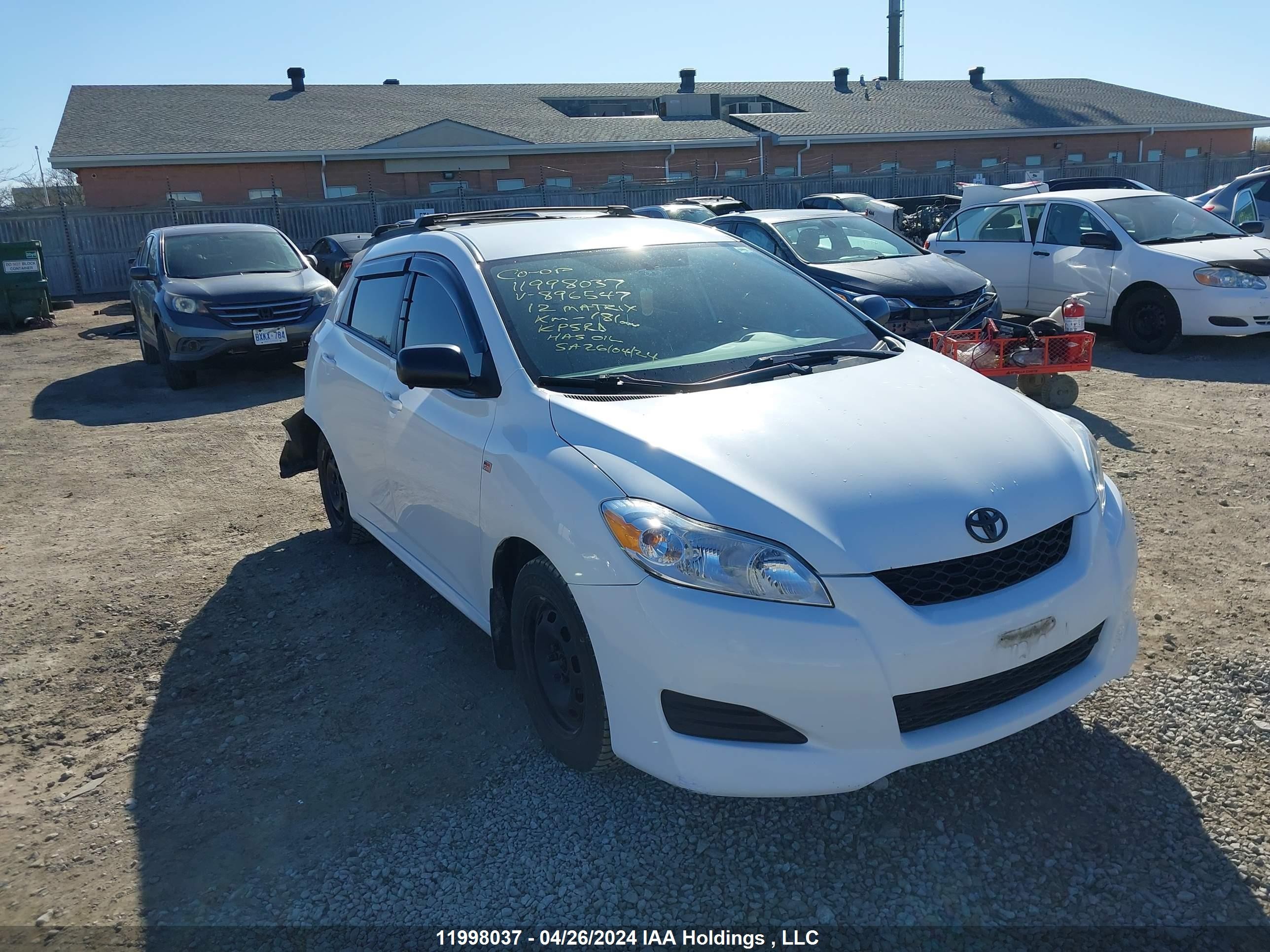 TOYOTA MATRIX 2012 2t1ku4ee4cc896547