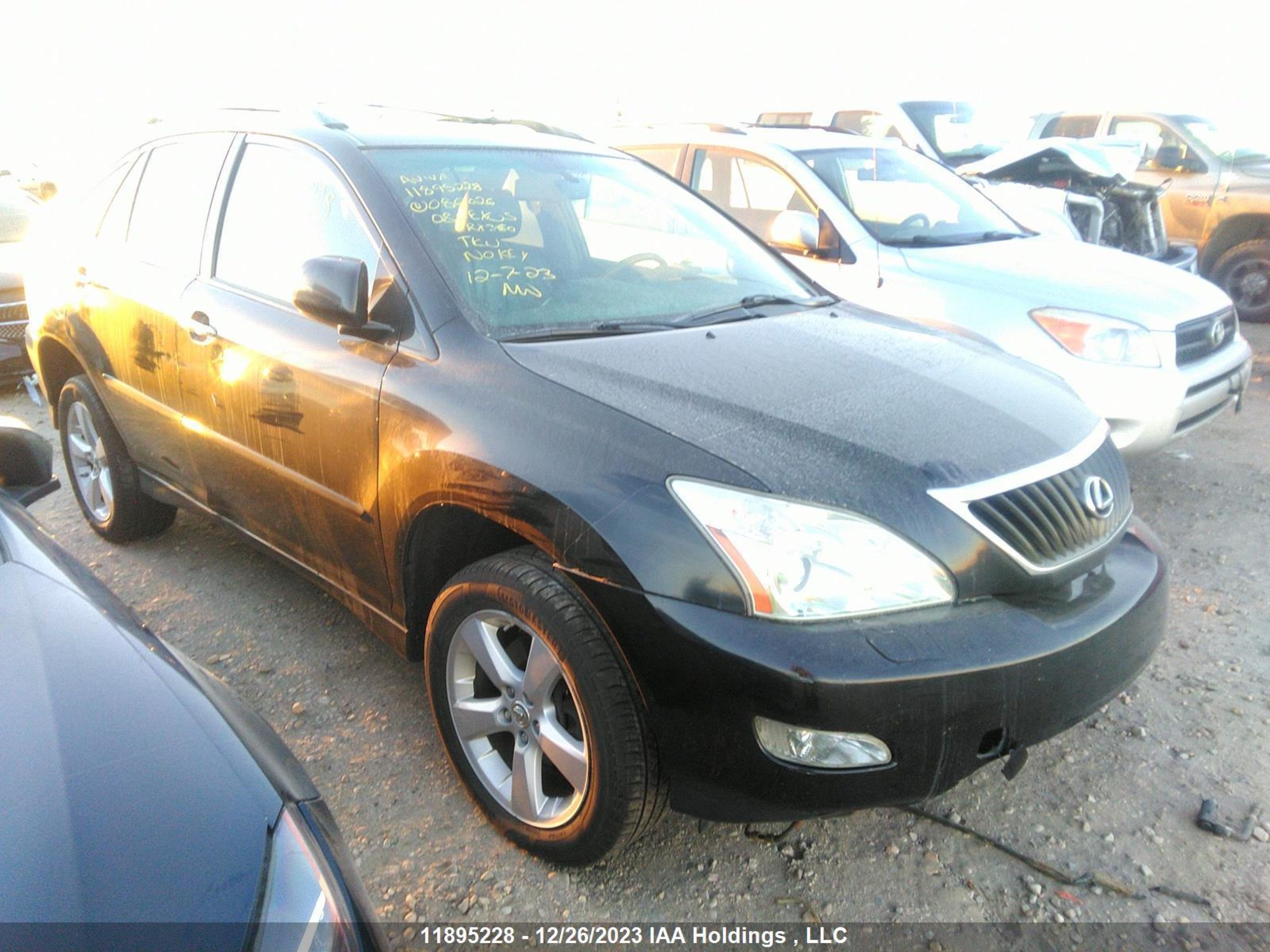 LEXUS RX 2008 2t2hk31ux8c086026