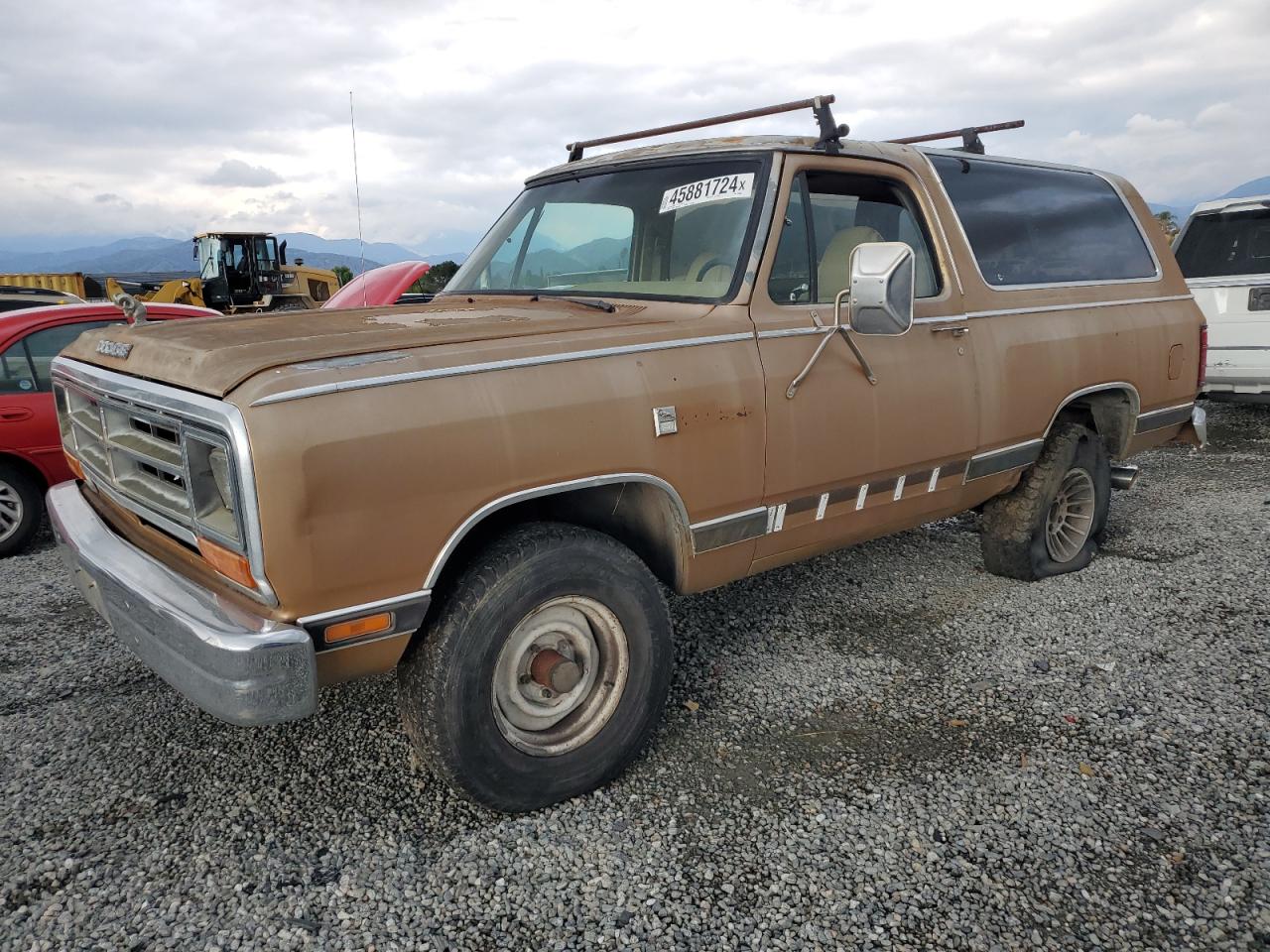 DODGE RAMCHARGER 1987 3b4gw12w6hm709820