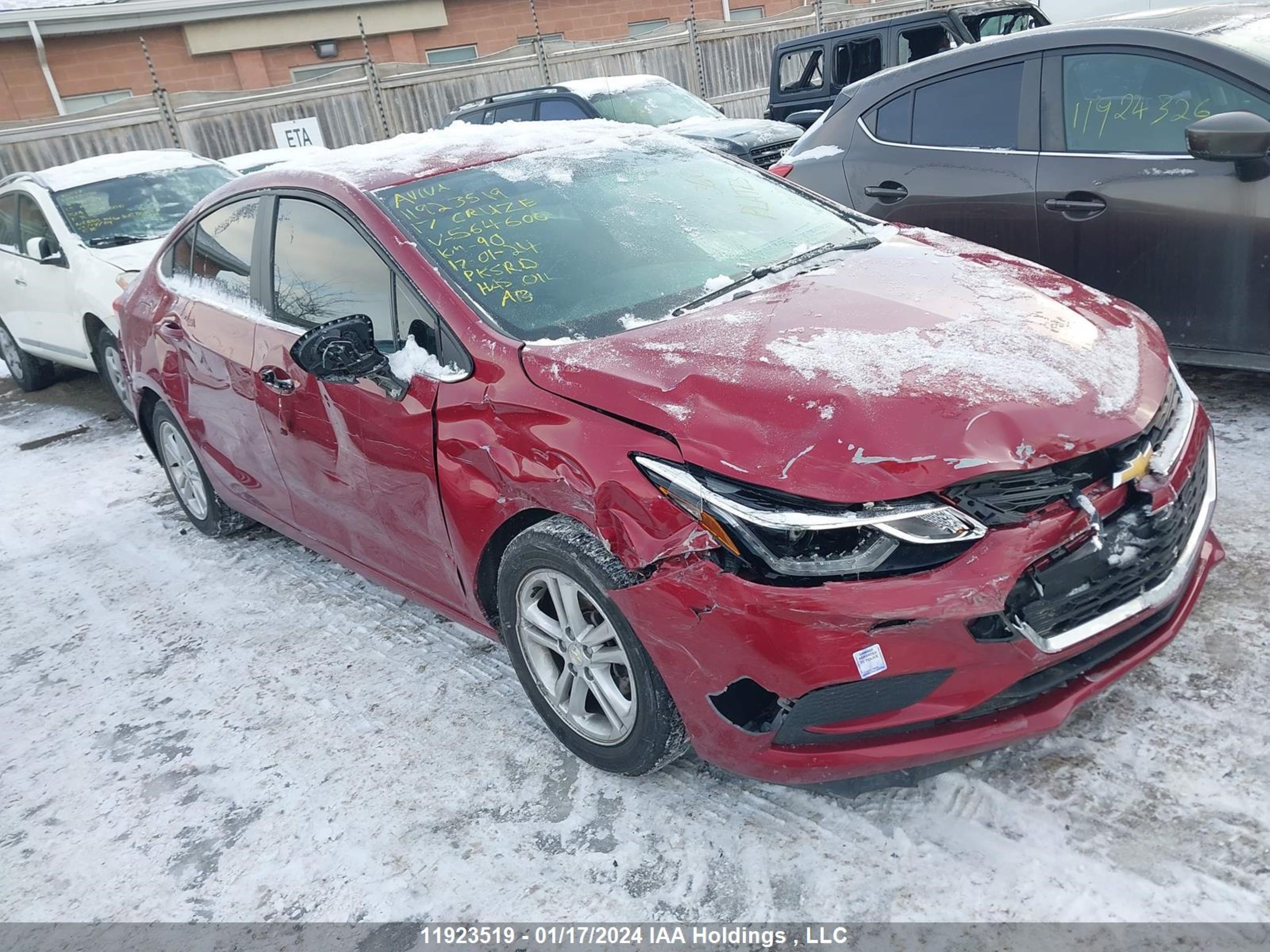 CHEVROLET CRUZE 2017 3g1be5sm8hs564600