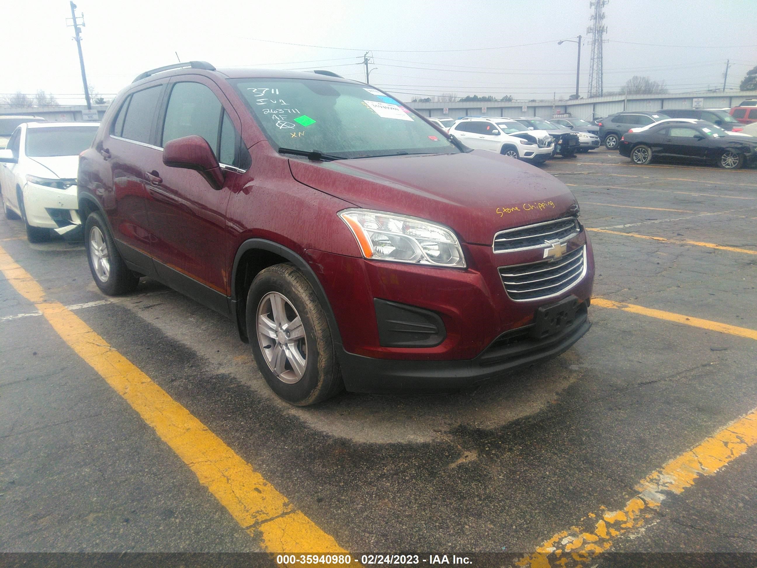 CHEVROLET TRAX 2016 3gncjlsbxgl263711