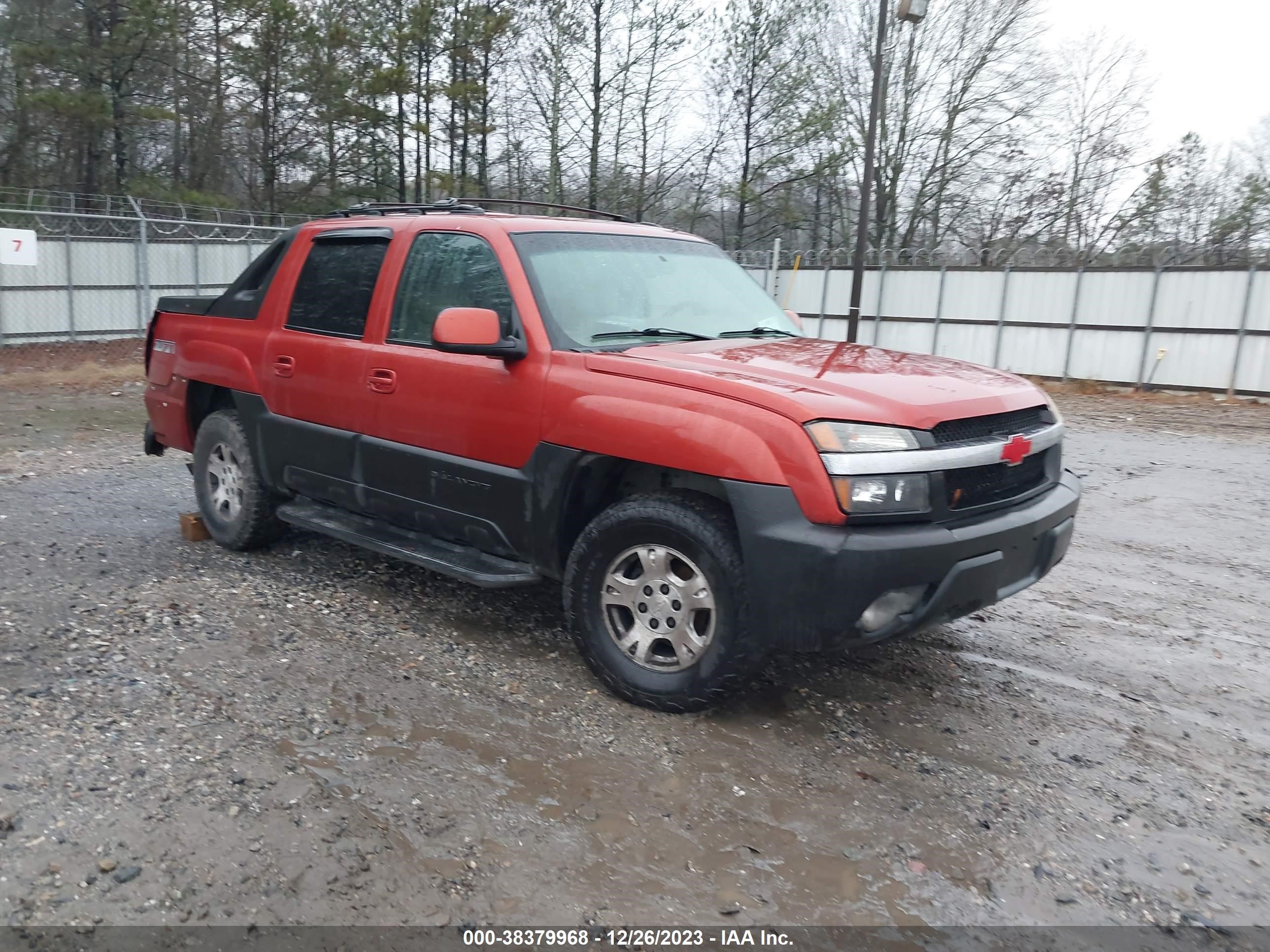 CHEVROLET AVALANCHE 2002 3gnek13t72g235030