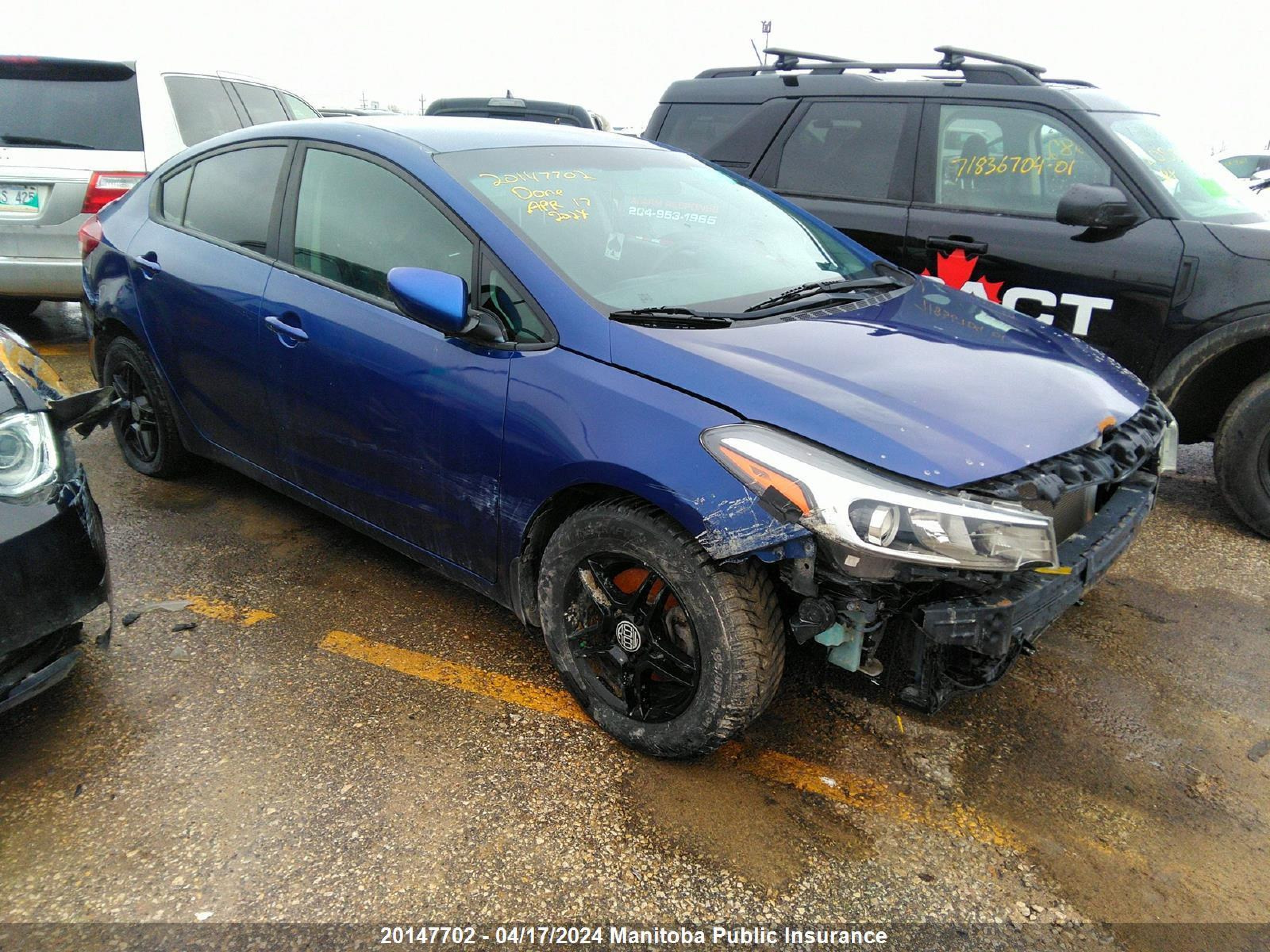 KIA FORTE 2017 3kpfl4a72he145595