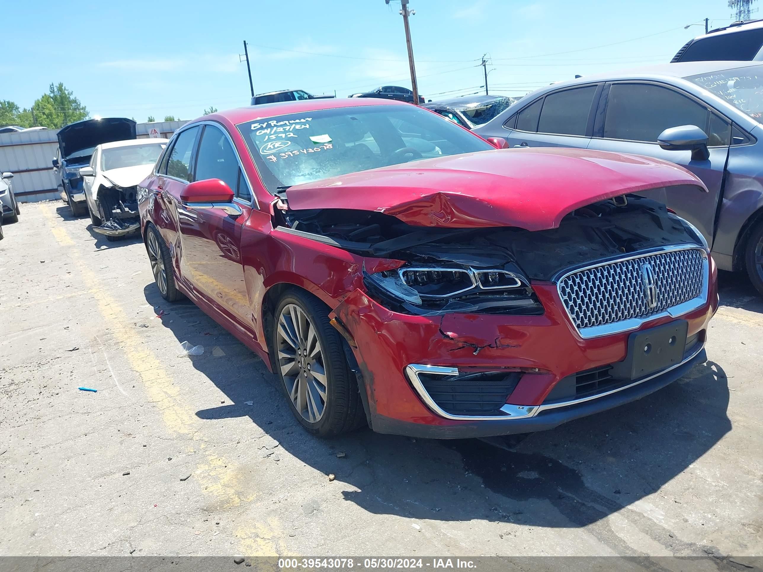 LINCOLN MKZ 2017 3ln6l5mu4hr601592