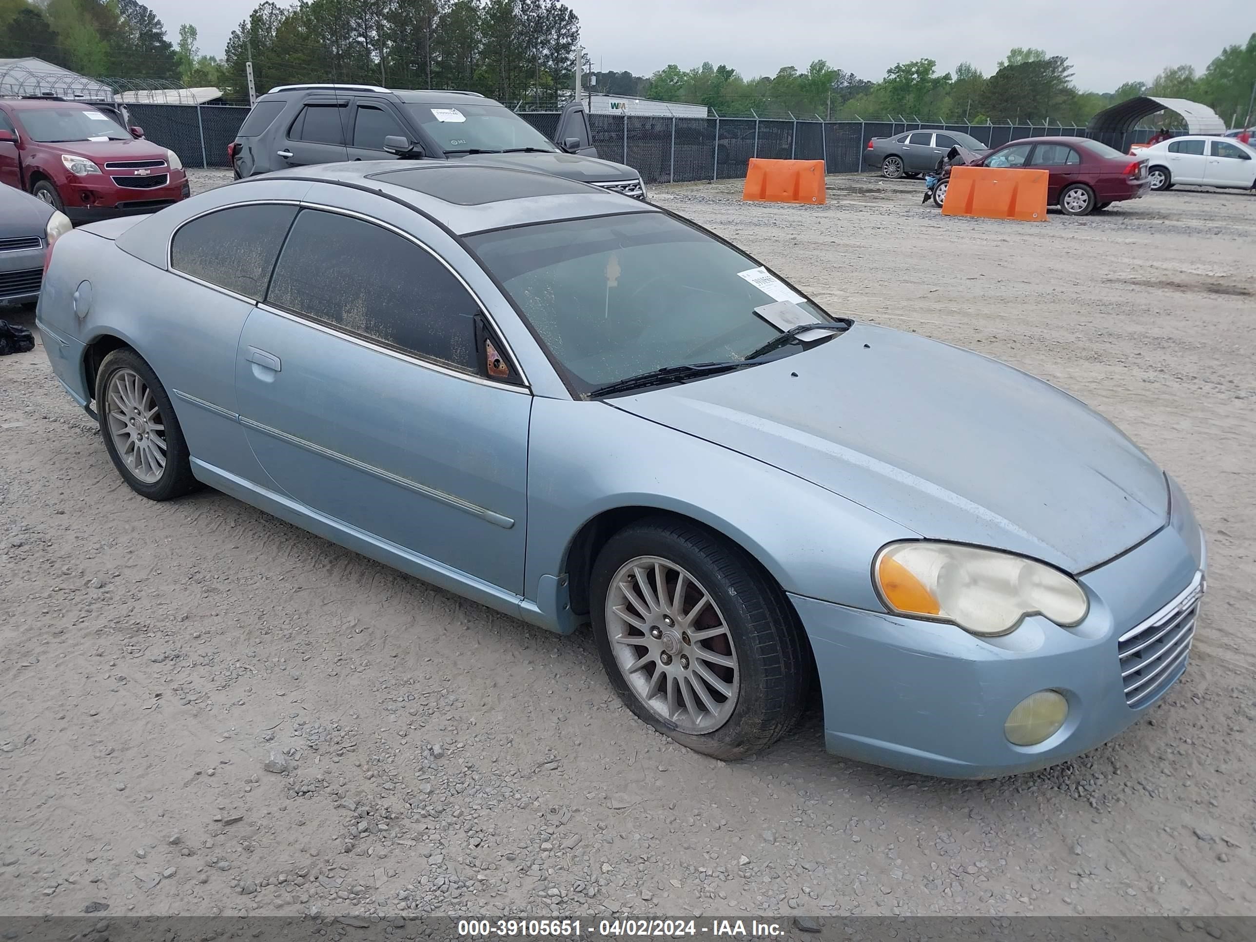 CHRYSLER SEBRING 2003 4c3ag52h33e172002