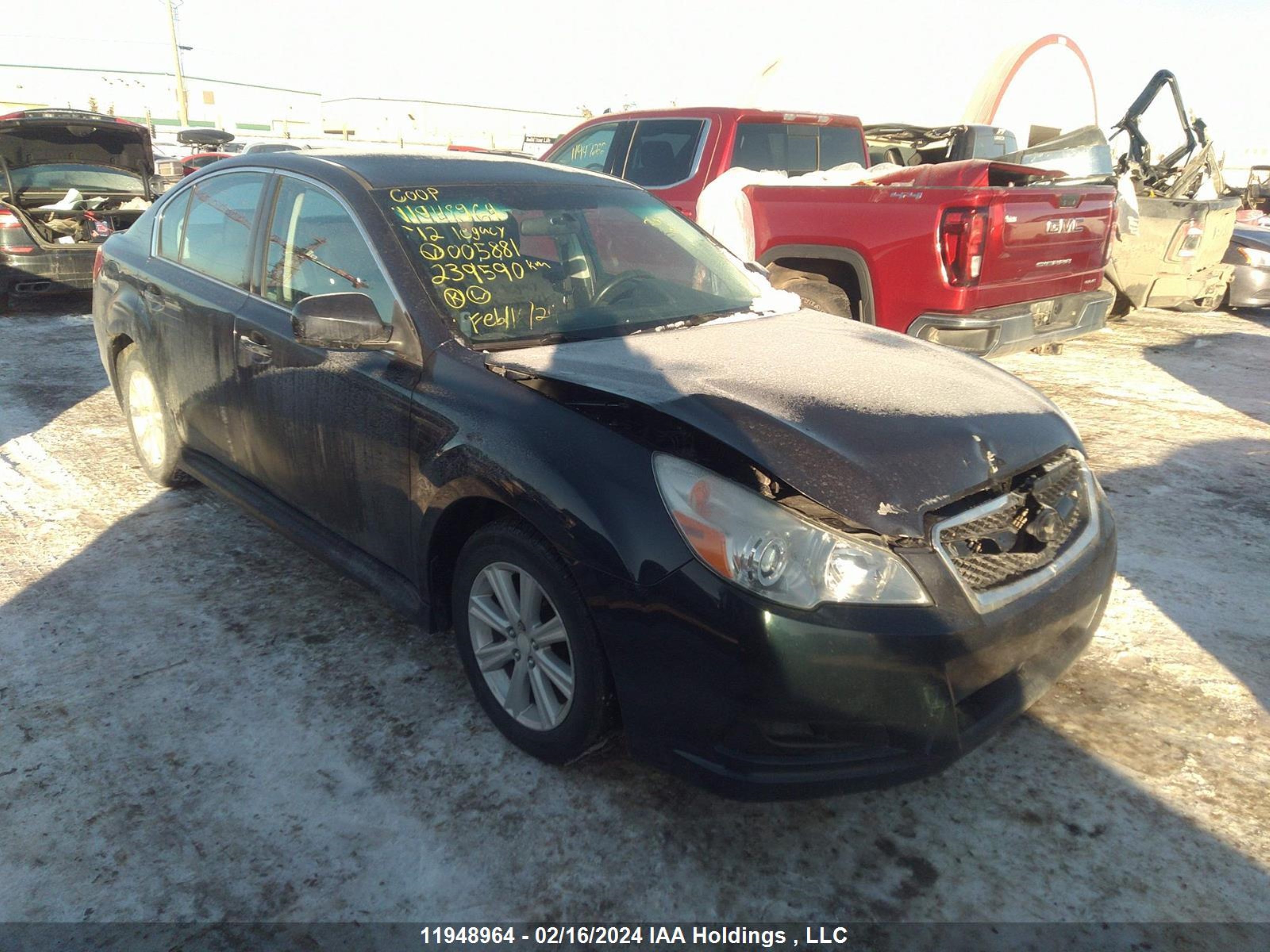 SUBARU LEGACY 2012 4s3bmgb61c3005881