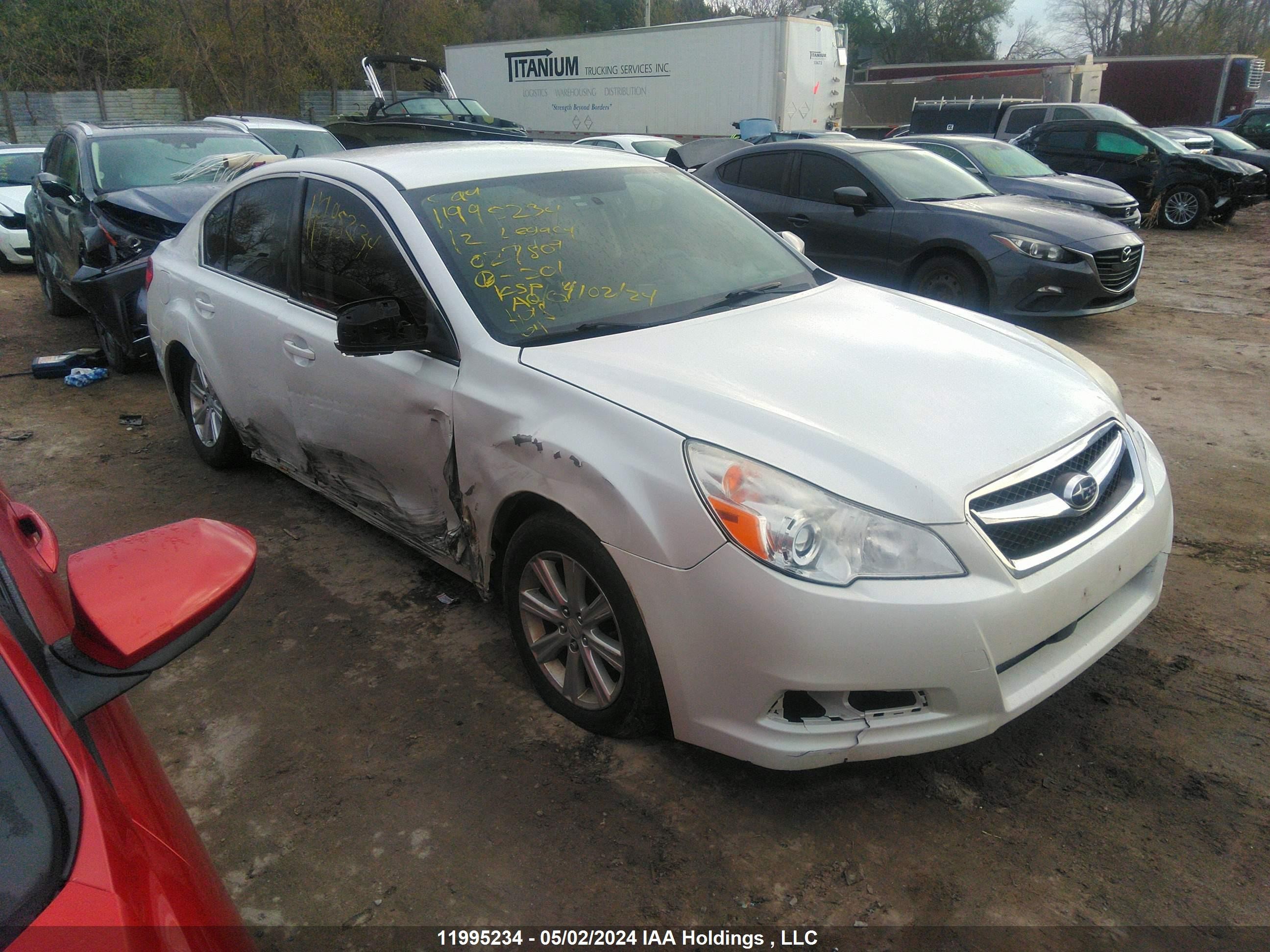 SUBARU LEGACY 2012 4s3bmgb64c3027809