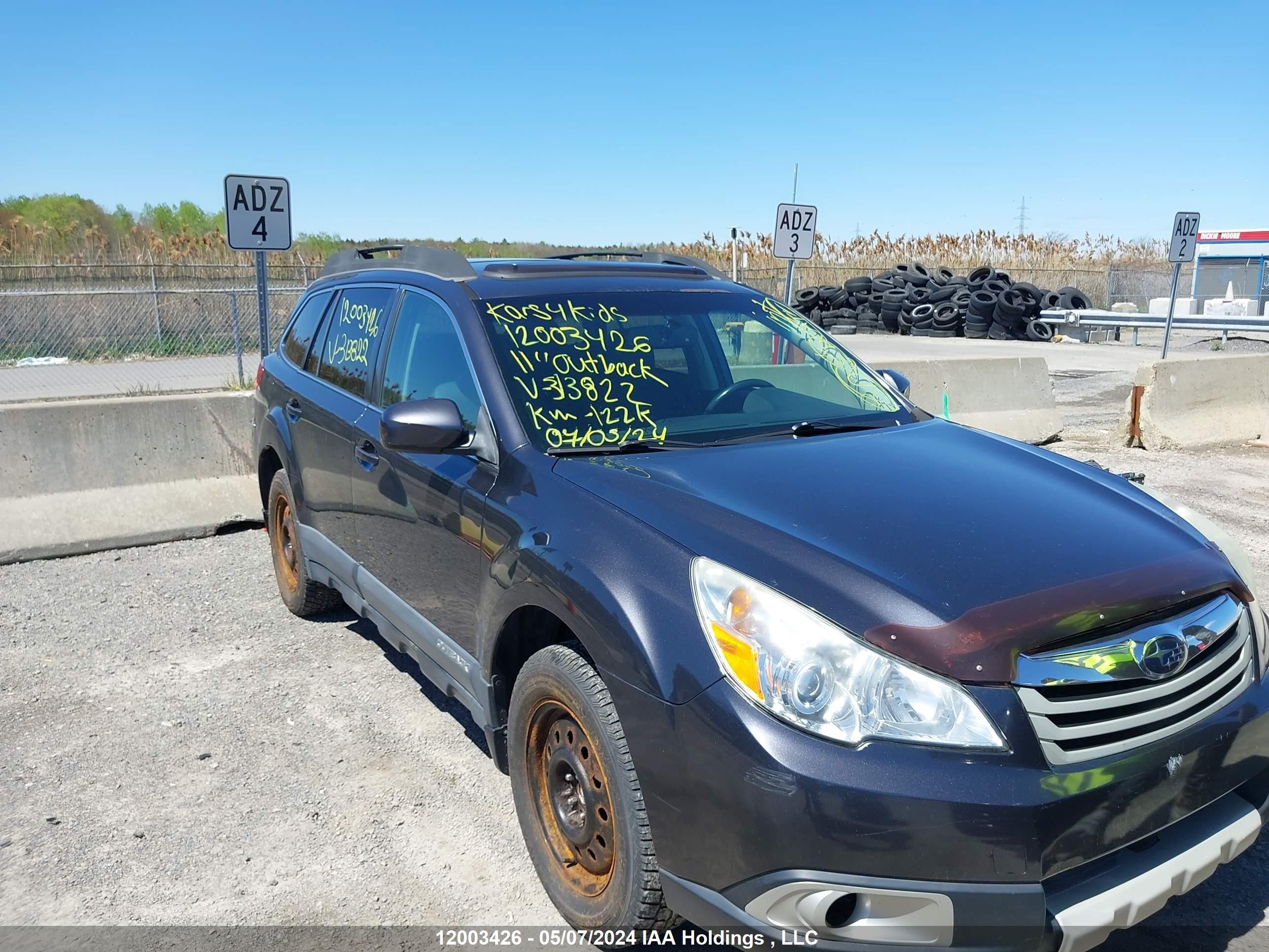 SUBARU OUTBACK 2011 4s4brbkc7b3313822