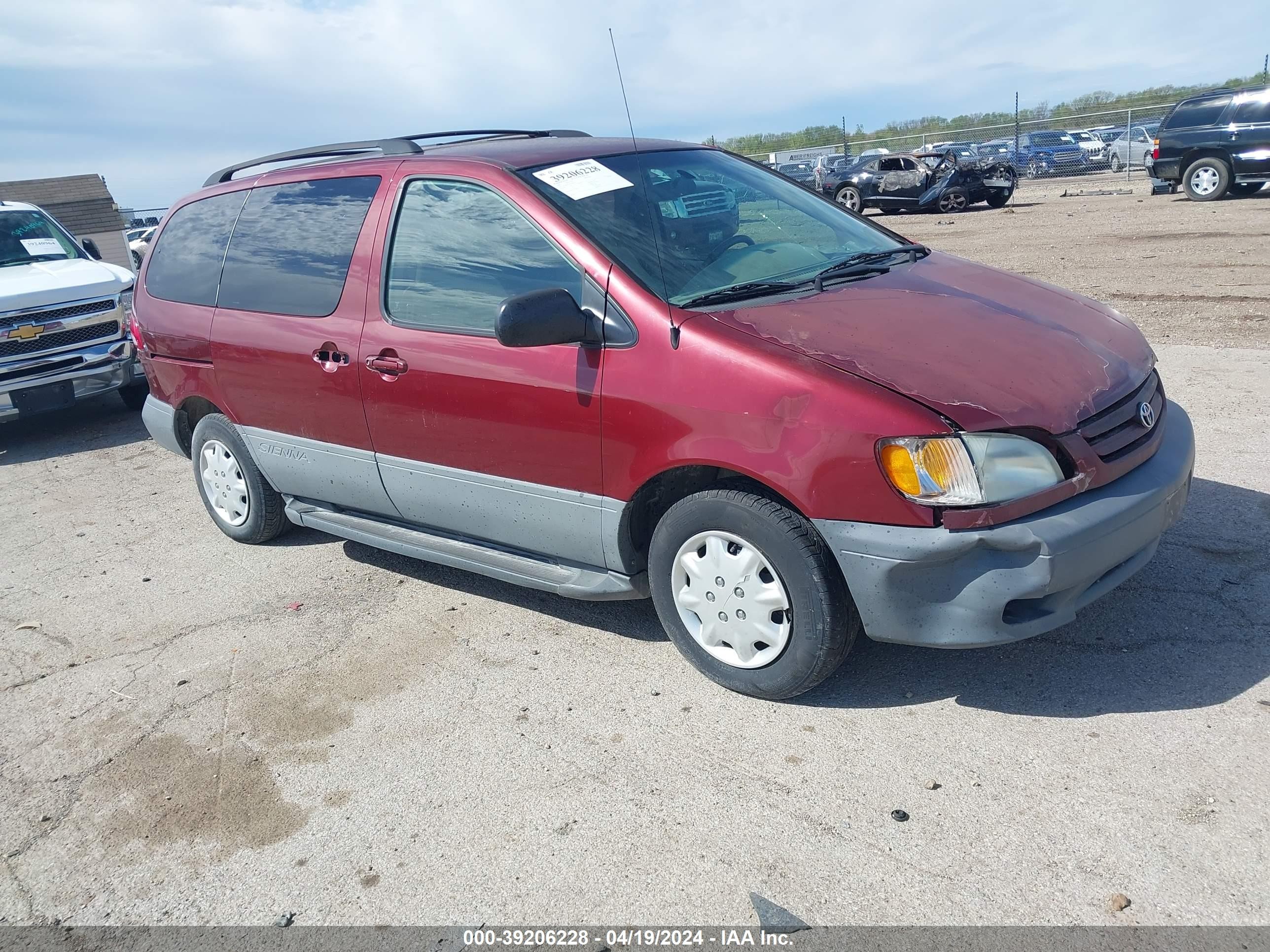 TOYOTA SIENNA 2003 4t3zf19c33u508651