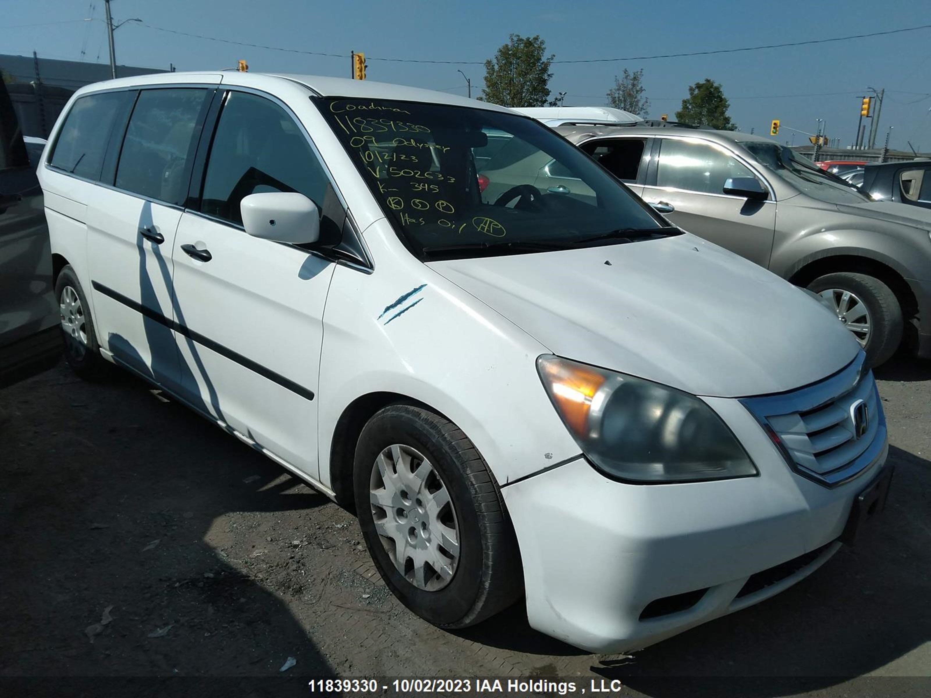 HONDA ODYSSEY 2009 5fnrl38109b502633