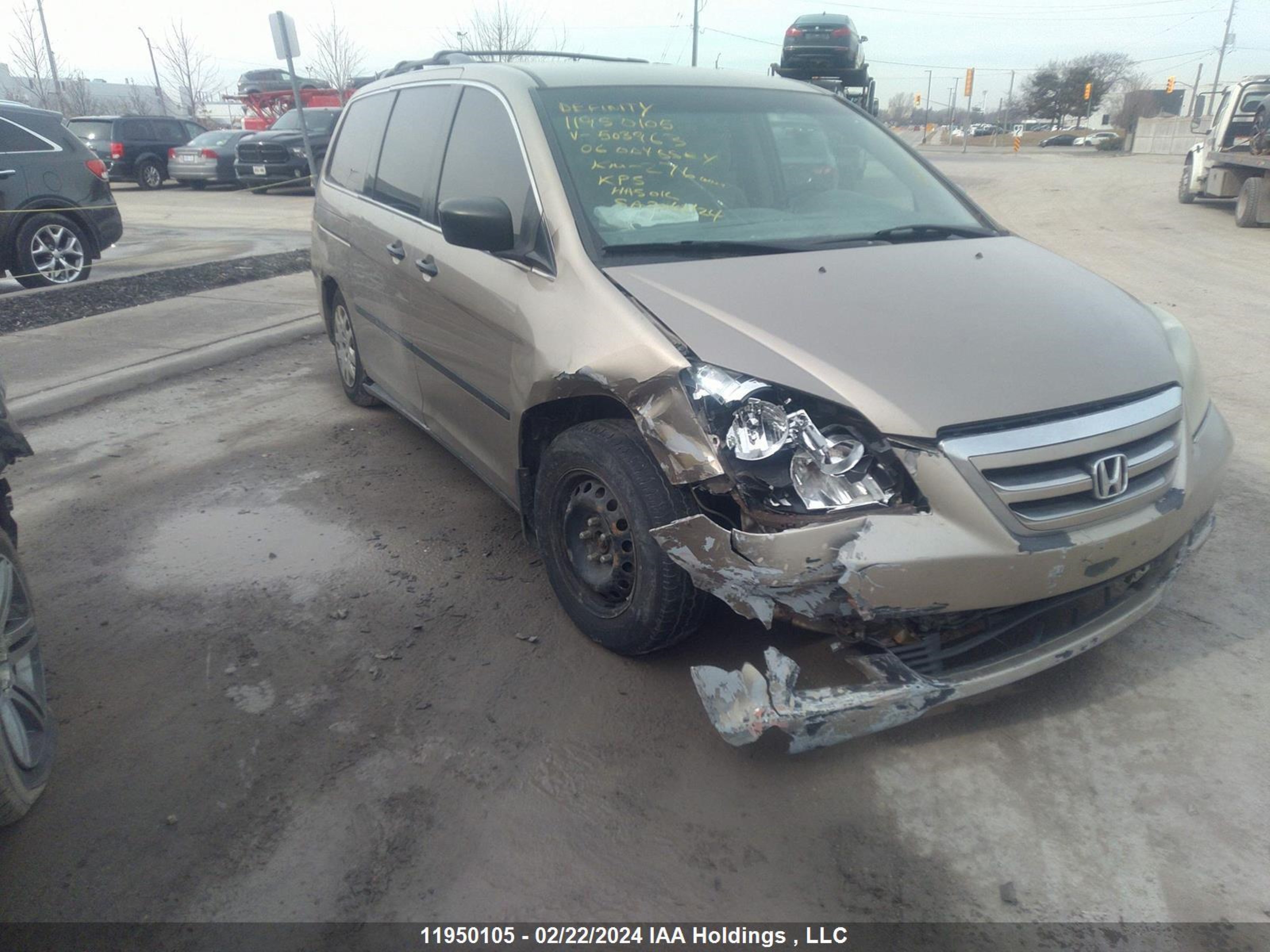 HONDA ODYSSEY 2006 5fnrl38296b503963