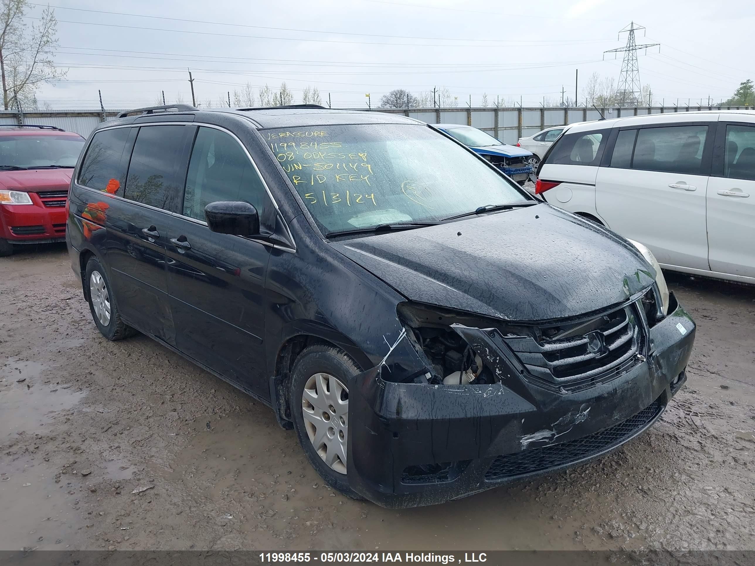 HONDA ODYSSEY 2008 5fnrl38878b501149