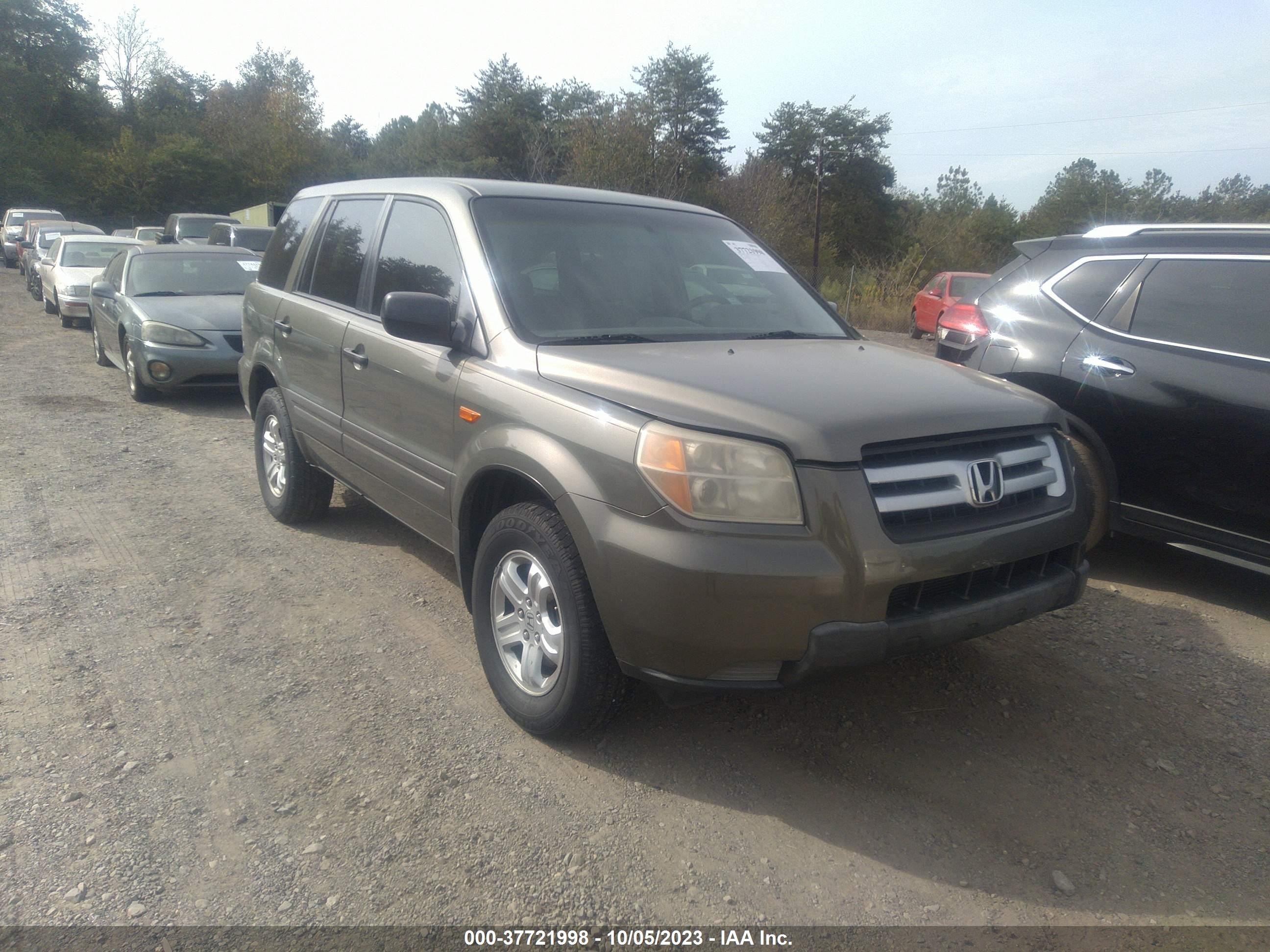 HONDA PILOT 2007 5fnyf181x7b022541