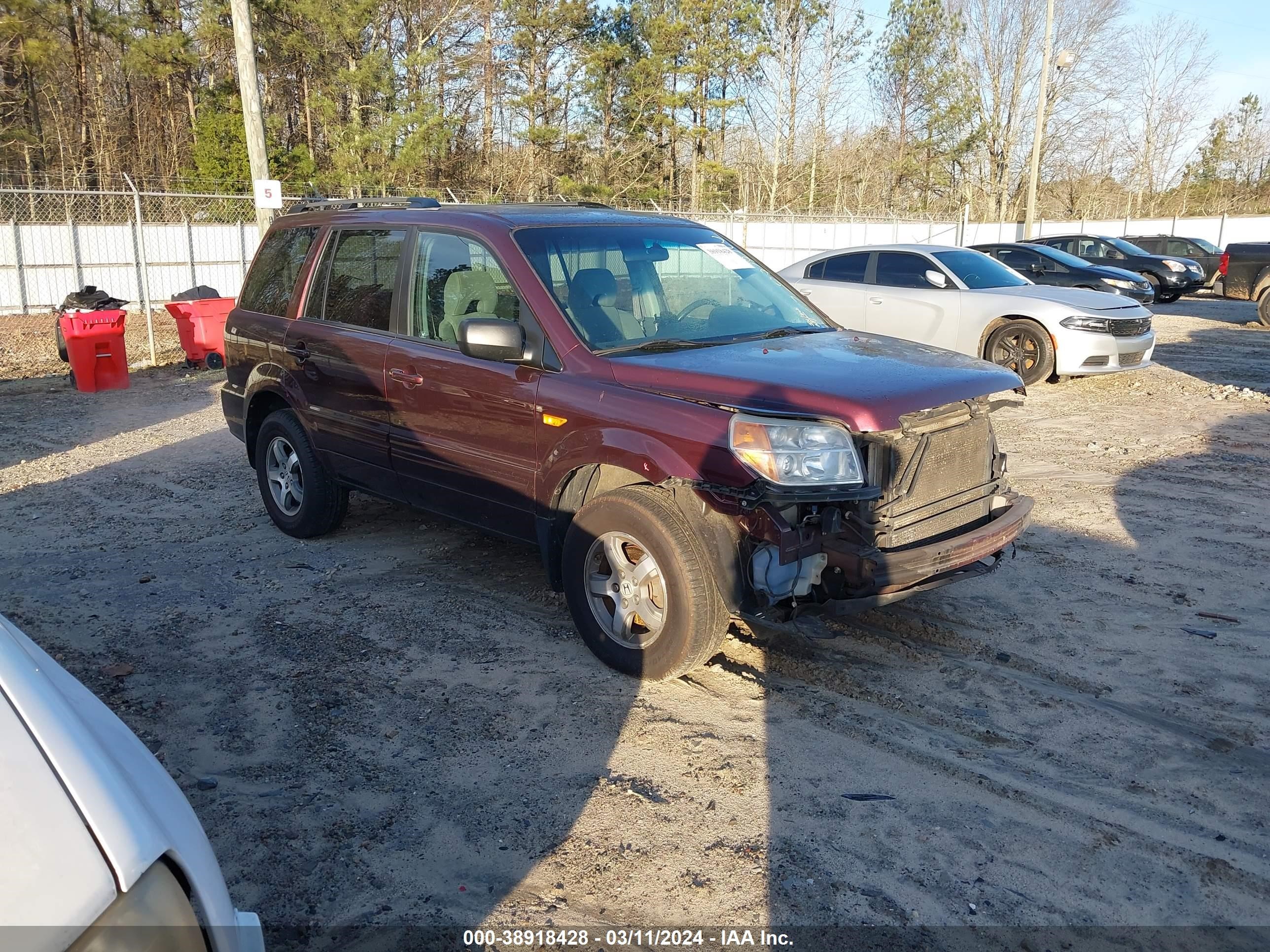 HONDA PILOT 2007 5fnyf18427b017005