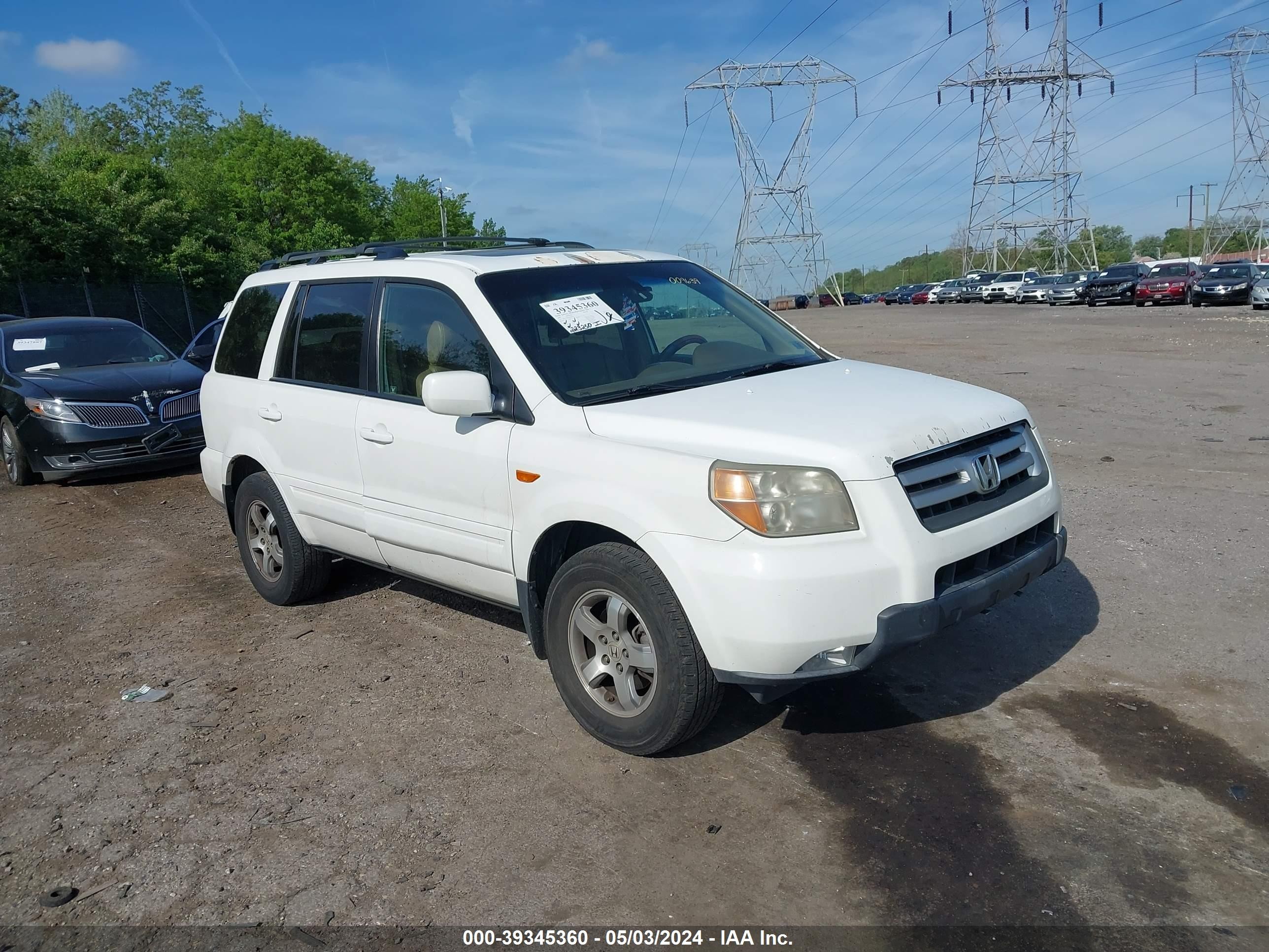 HONDA PILOT 2007 5fnyf18527b009639